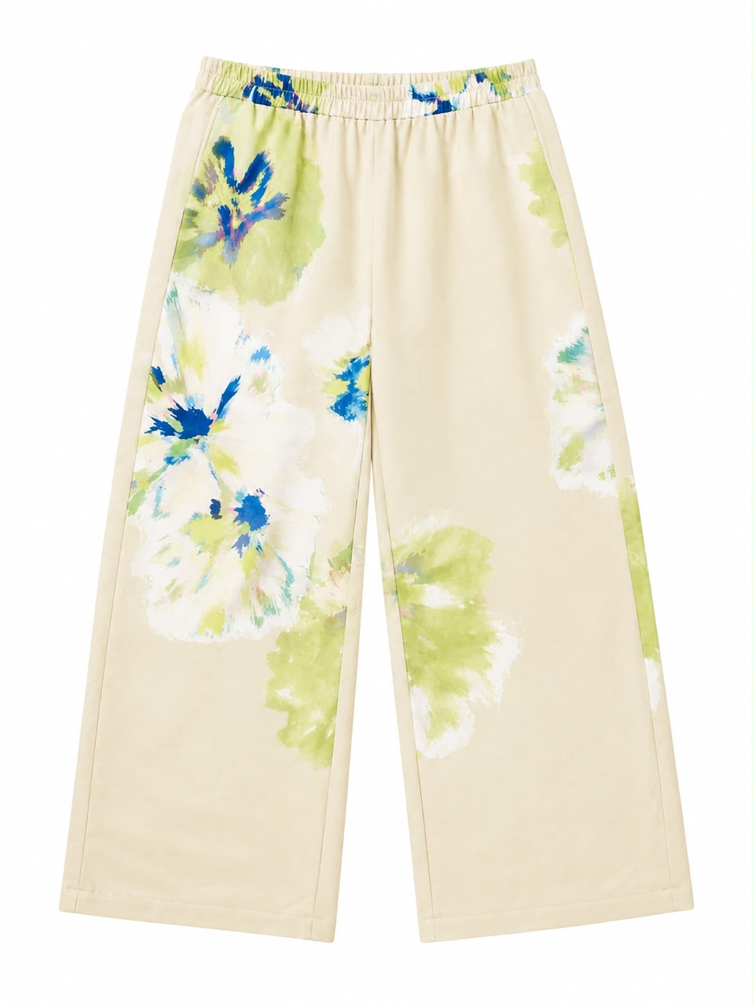 TROUSER LINEN PLACEMENT GREEN FLORAL MCL13066