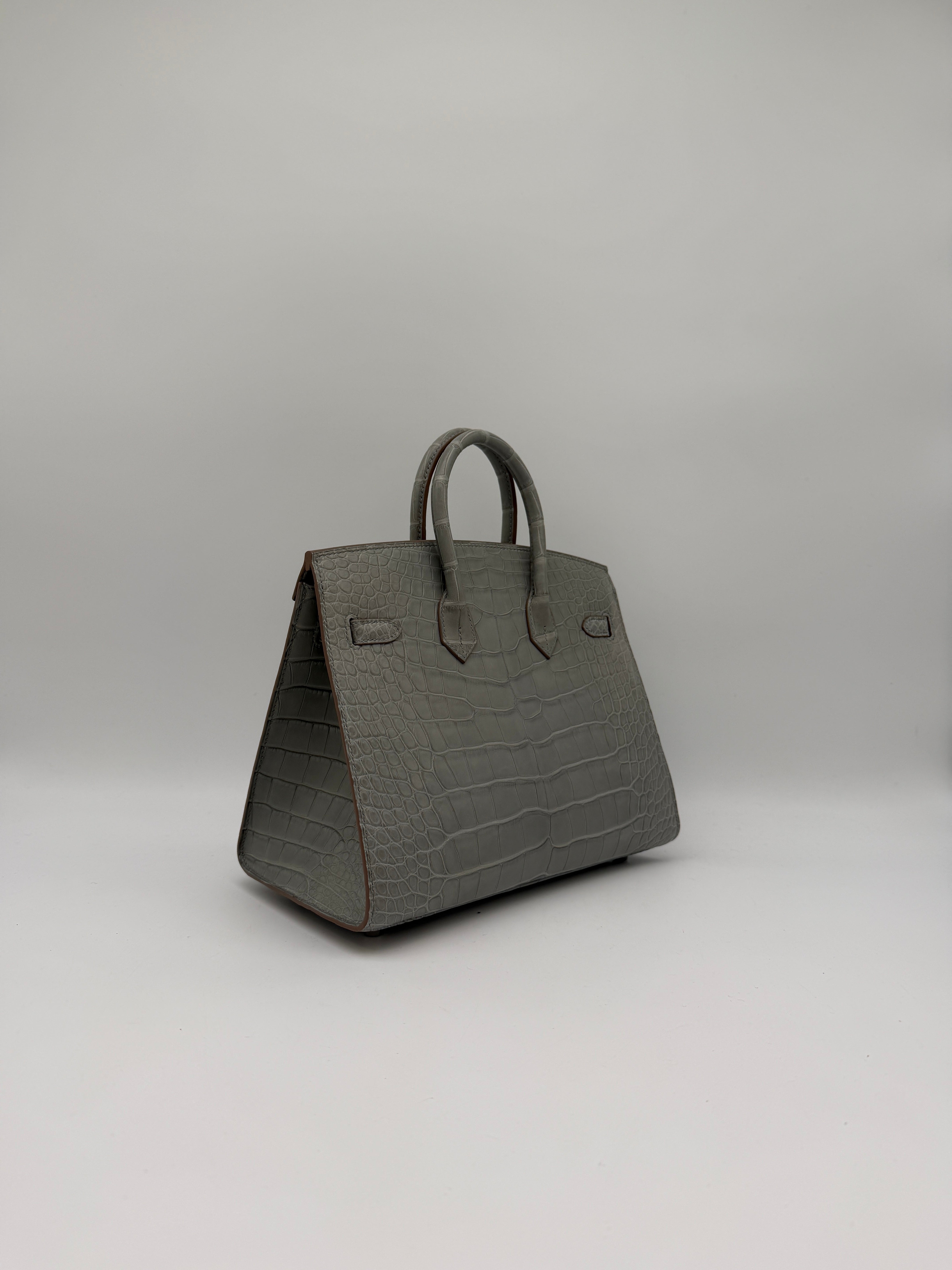 Hermès Birkin 25 Gris Perle Matt Alligator Palladium Hardware