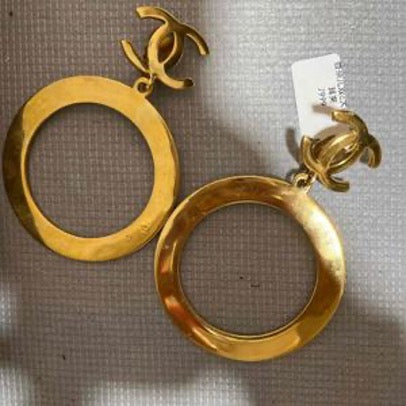 CHANEL double C large hoop earrings LK405224