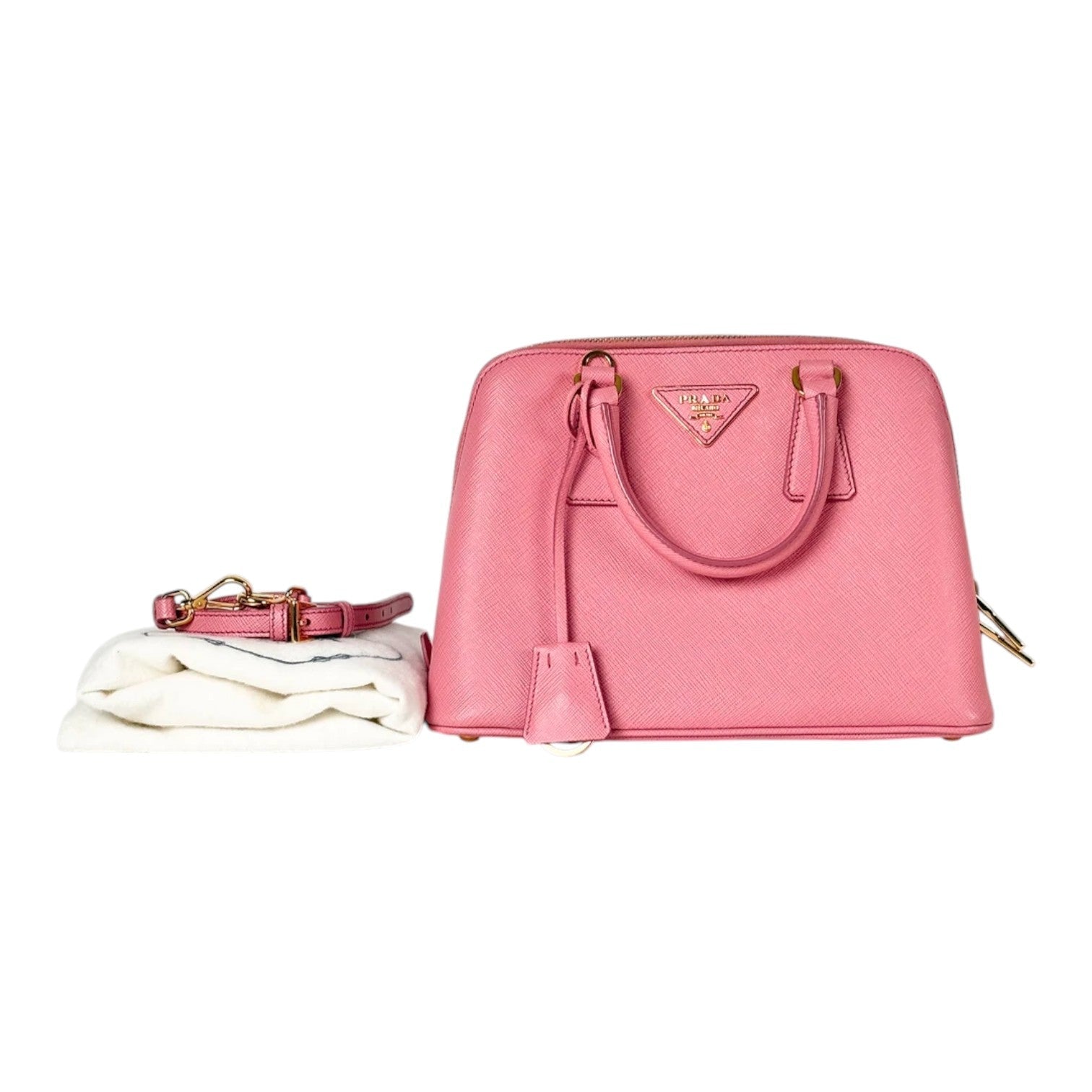 Prada Pink Saffiano Top Handle & Crossbody Bag