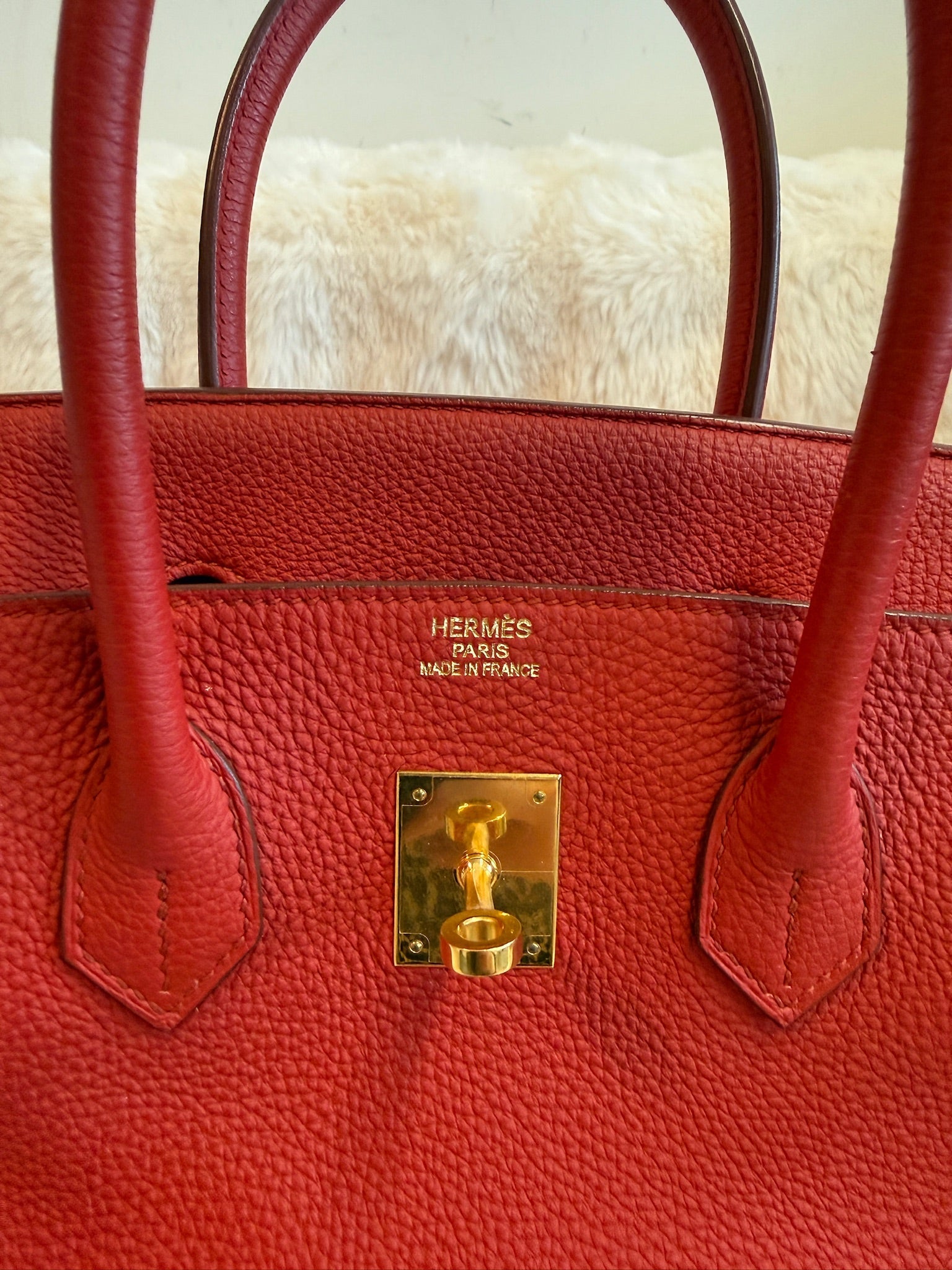 Hermès Birkin 35-Rouge Casaque Leather Handbag