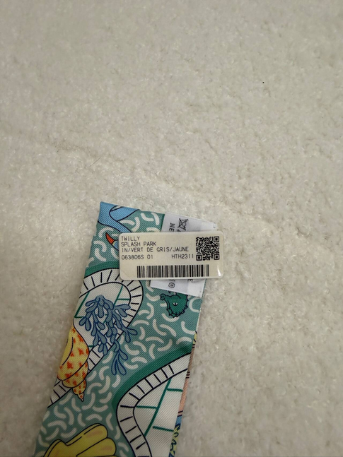 Hermès Twilly Scarf - Slate Blue Fan Collage