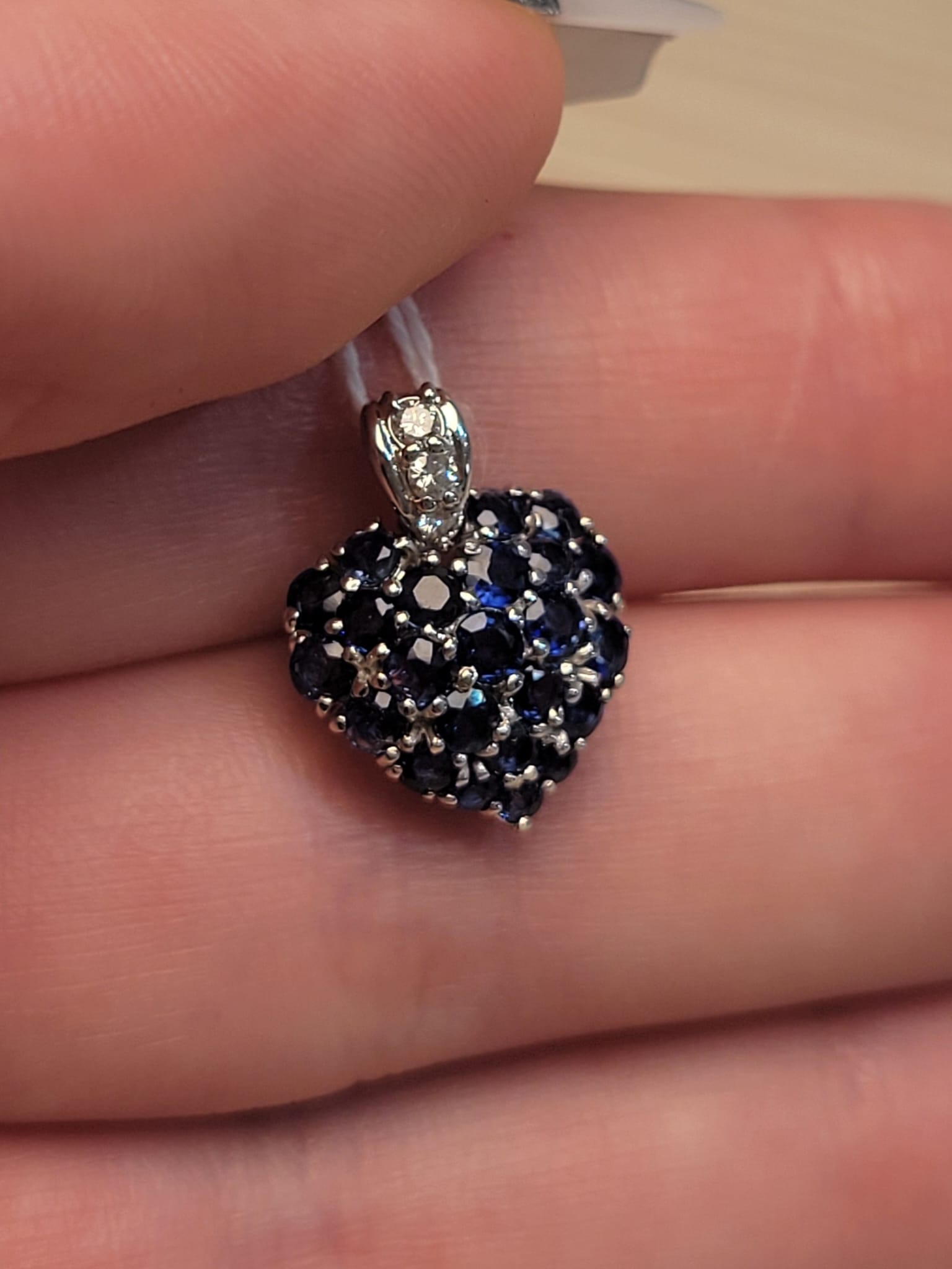 Sapphire Heart Pendant in 18K / S1.68ct / D0.07ct 5104 JJC0601