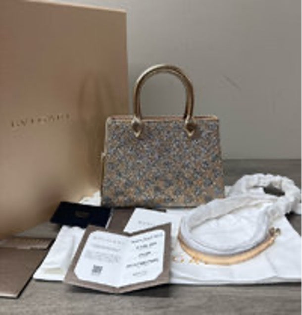 BVLGARI Calla Lily Pattern Gold Buckle Fully Rhinestone Handbag/Crossbody Bag 3072604213621