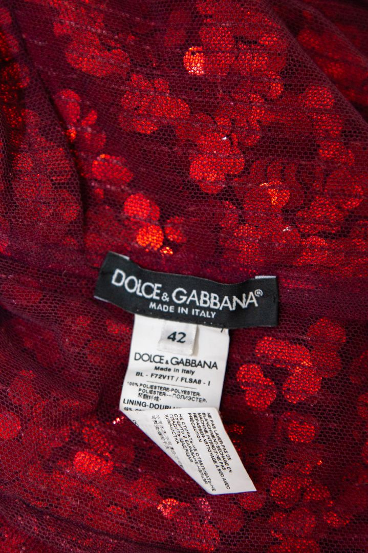 Dolce & Gabbana L/S Sequin Top Red 14