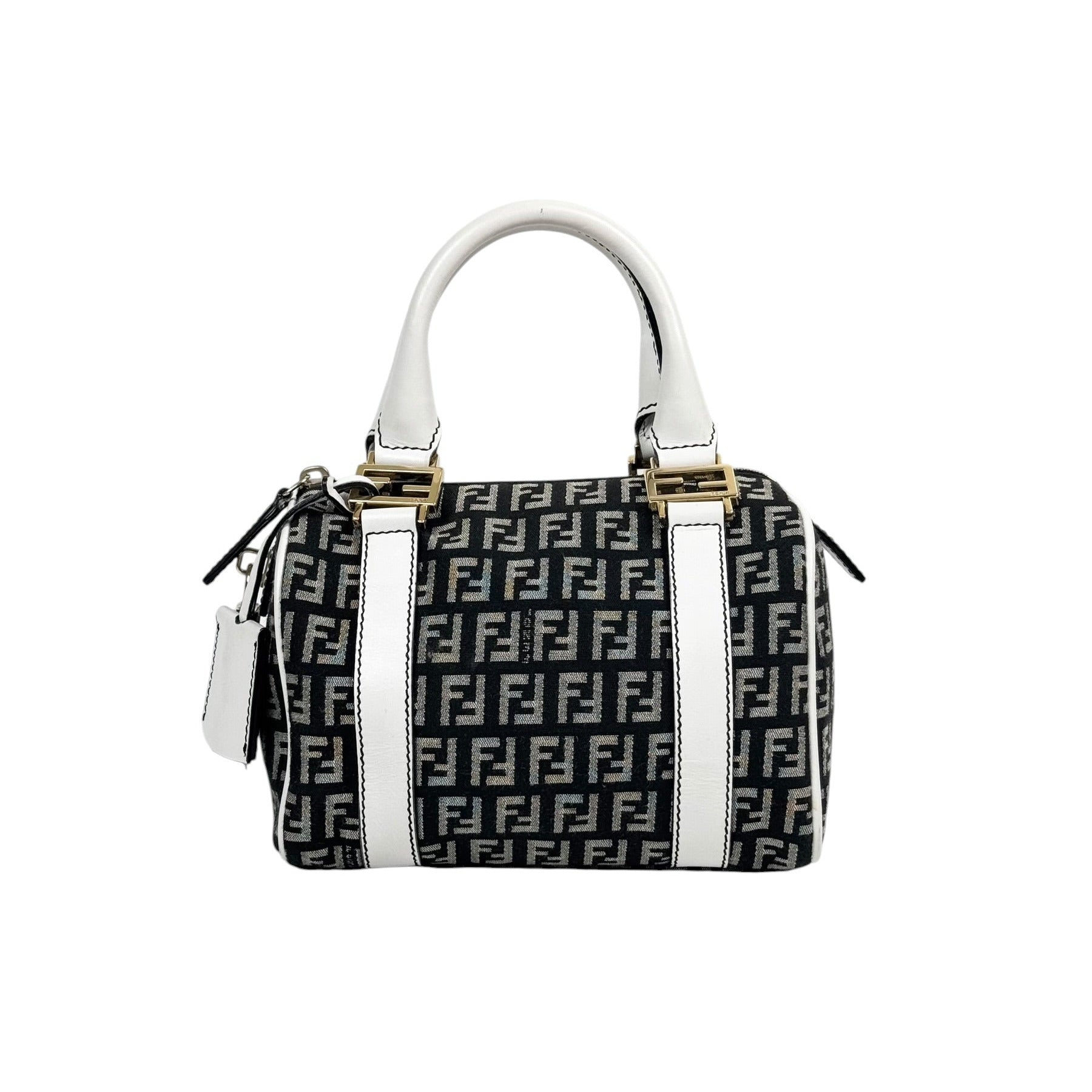 Fendi Boston Mini with White Leather Trim