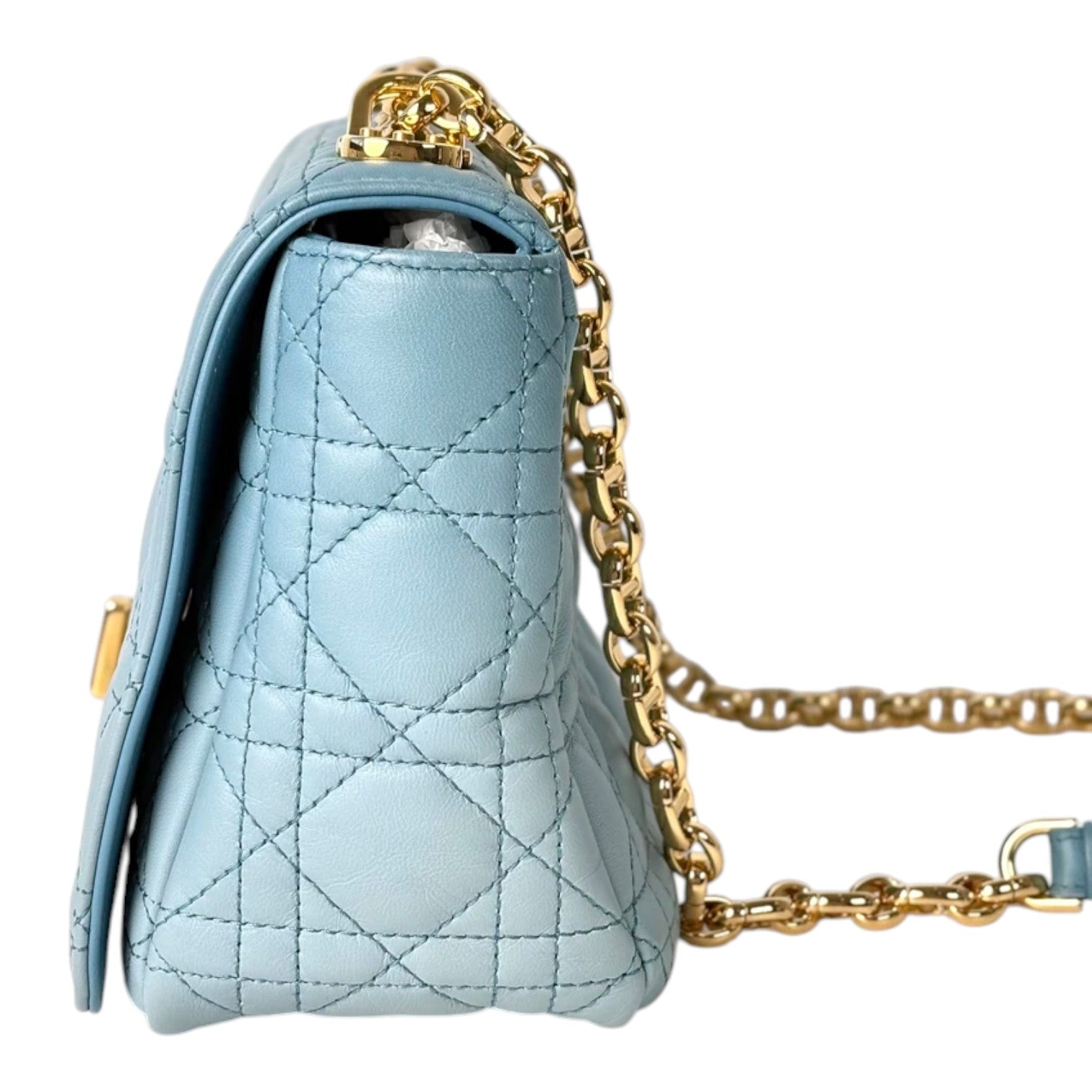 Dior Blue Medium Caro (25cm) Bag with GHW