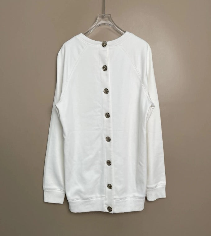 Chanel G-Dragon's Metal Button Sweatshirt, Size 38 SYCC2105