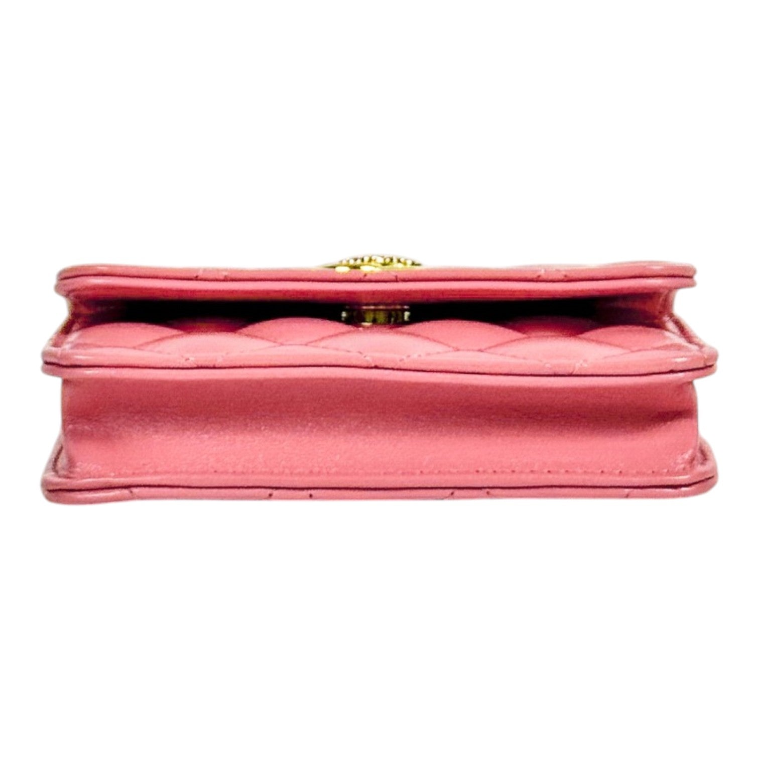 Chanel Pink Cardholder With Crossbody Chain Bag