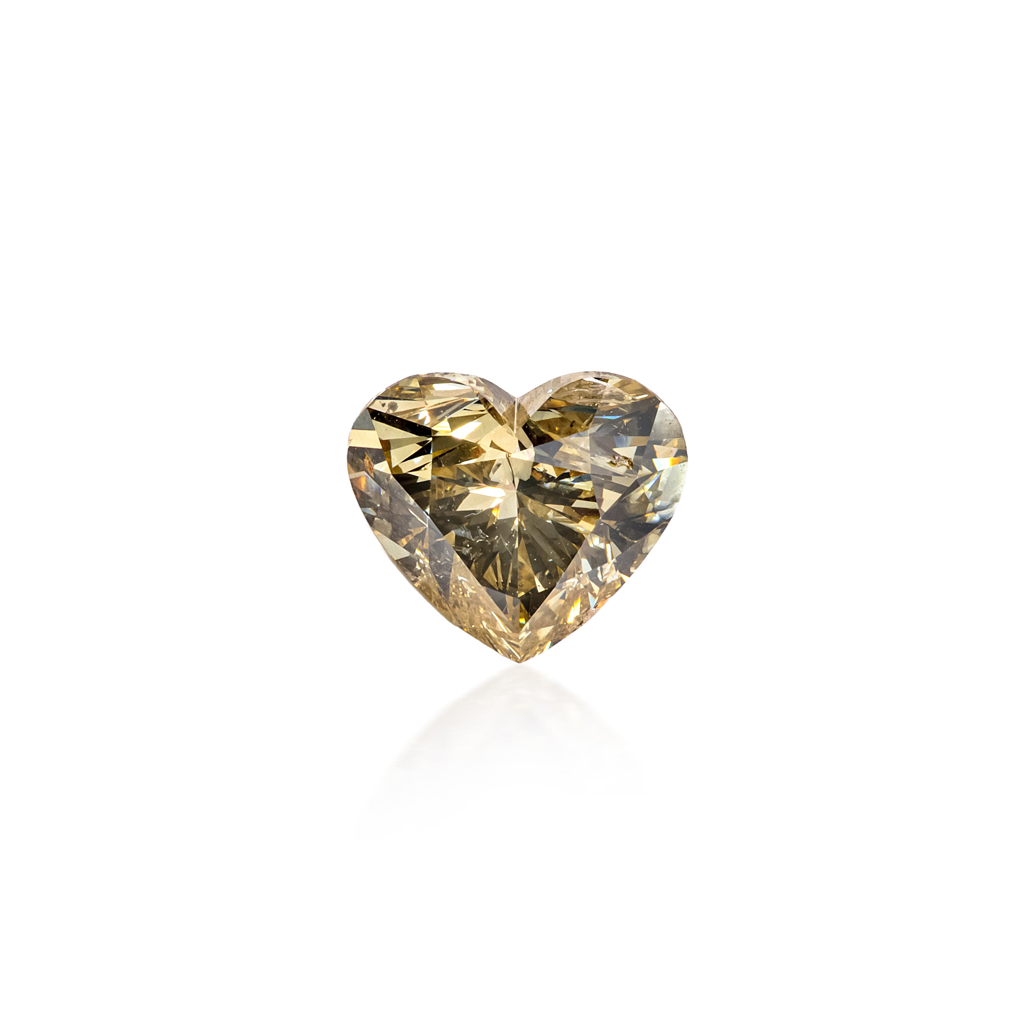 1ct SI LIGHT OLIVE GREEN HEART DIAMOND DBXN0528