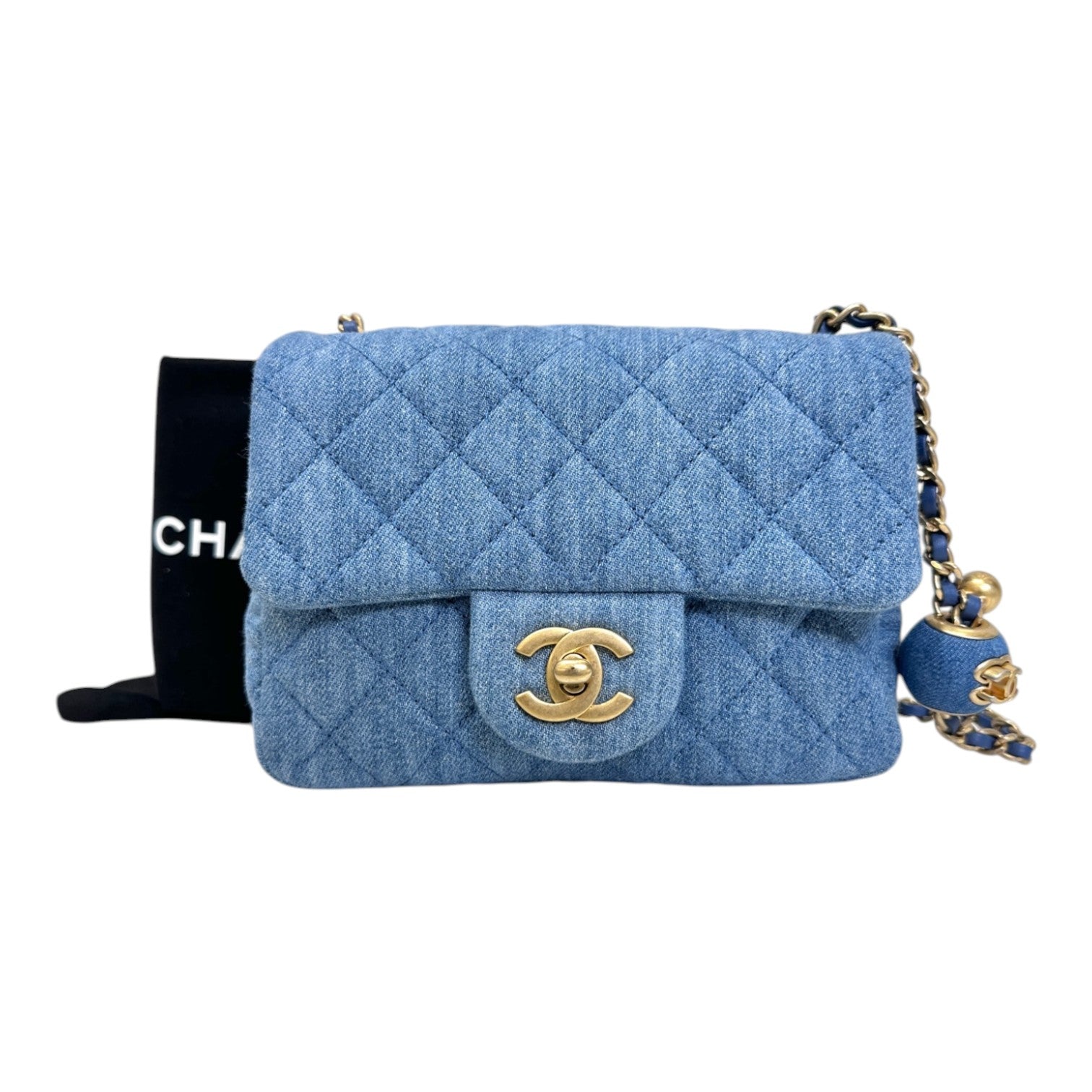 Chanel Classic Flap Mini Square Denim With Crush