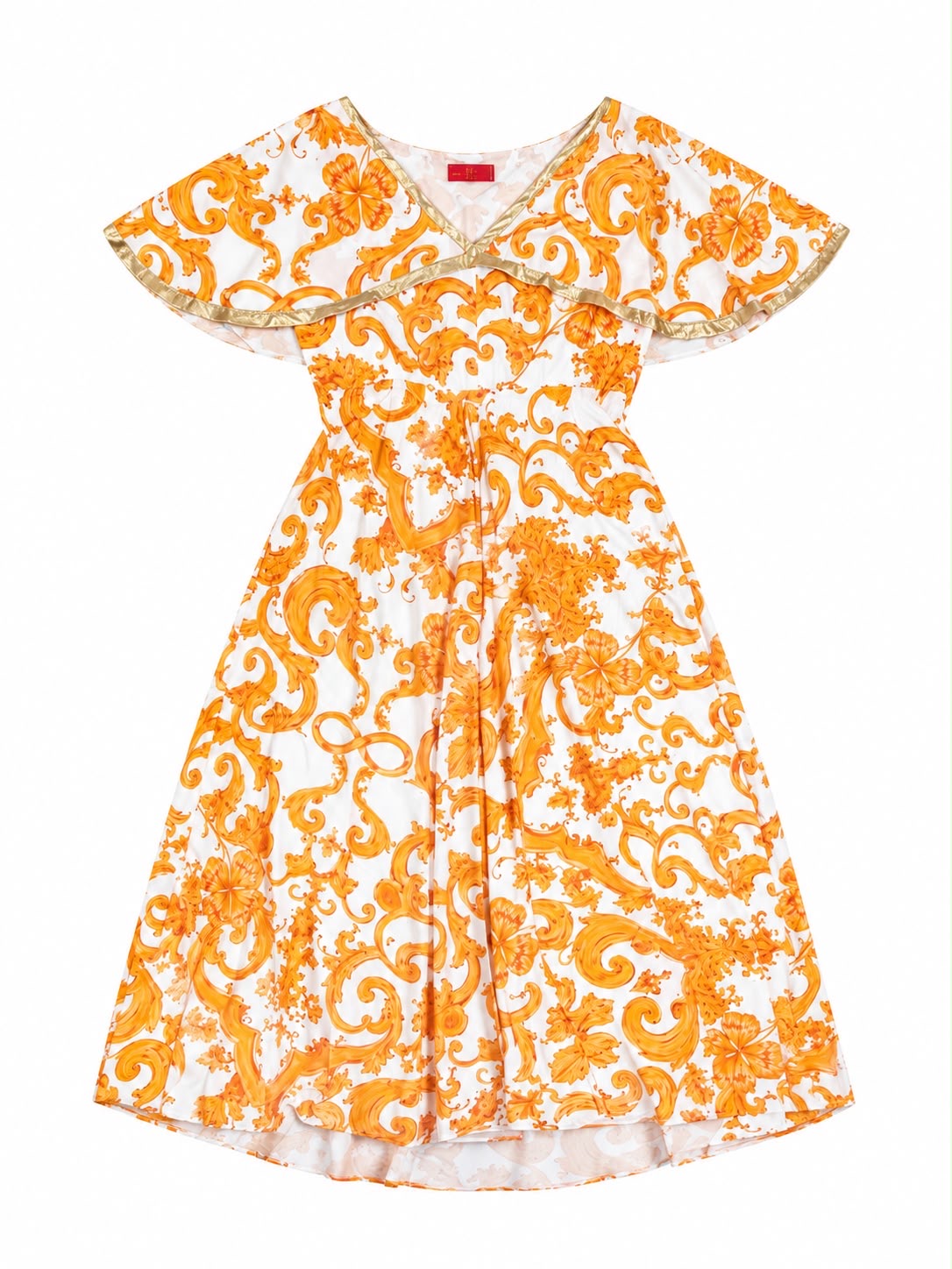 DRESS ISADORA COLLAR MOSAIC ORANGE MCL11717