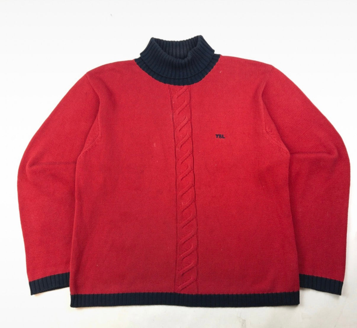 Vintage YSL Yves Saint Laurent Turtleneck Knit Jumper Size L DBXM0026