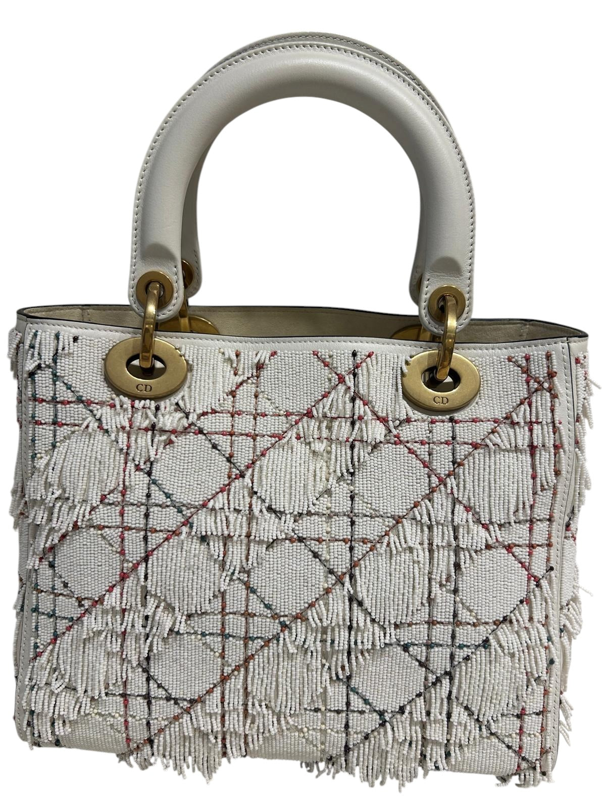 Dior Medium Fringe Lady Dior with Gold Hardware