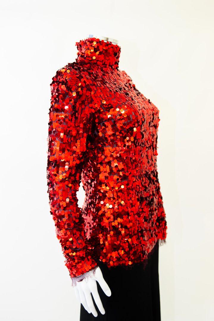 Dolce & Gabbana L/S Sequin Top Red 14