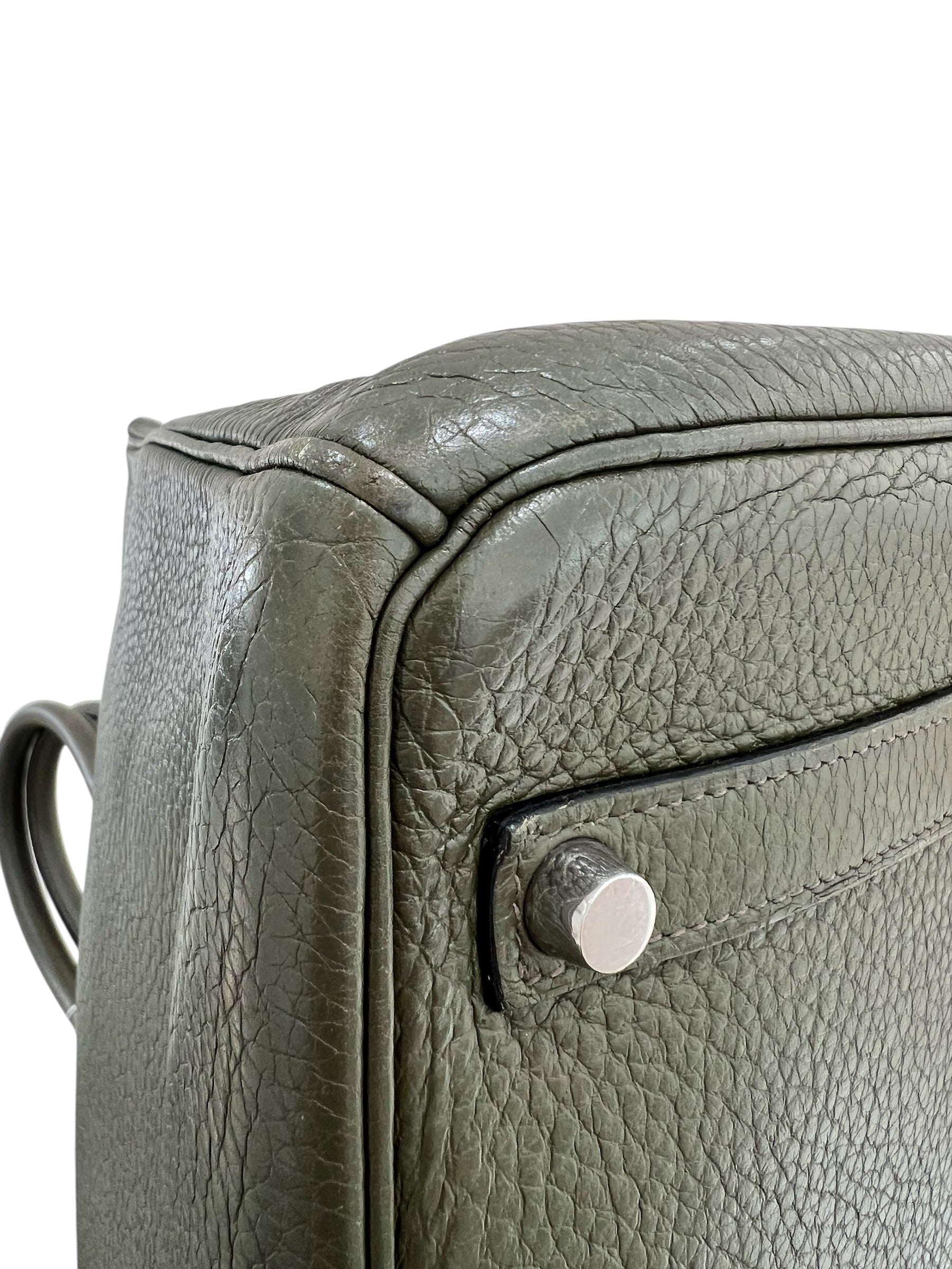 Hermes Birkin 35 Vert Olive Clemence PHW #K (Y2007) SKCH4099