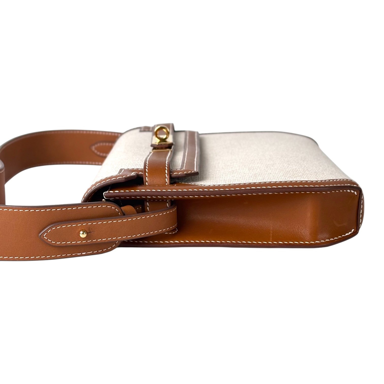 Hermes Kelly Pochette Depeches 25 Ecru Beige/Fauve Bag