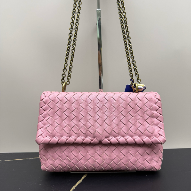 Bottega Veneta Olimpia Pink Woven Chain Bag (Vintage) 22588205