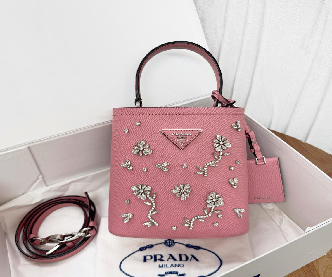 Prada pink bucket bag 17.5 21175167