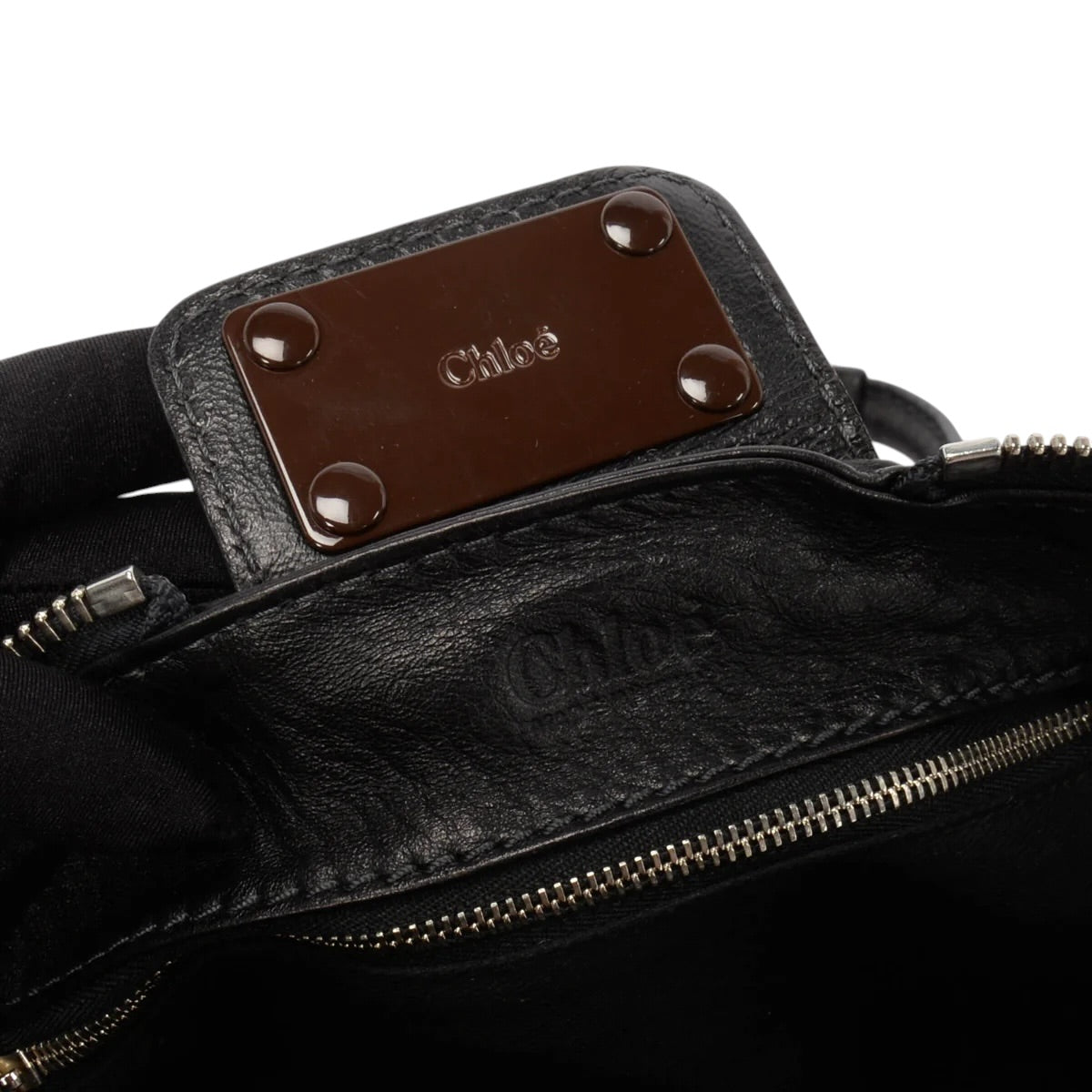 Chloe Black Grained Calfskin Small Paddington Bag