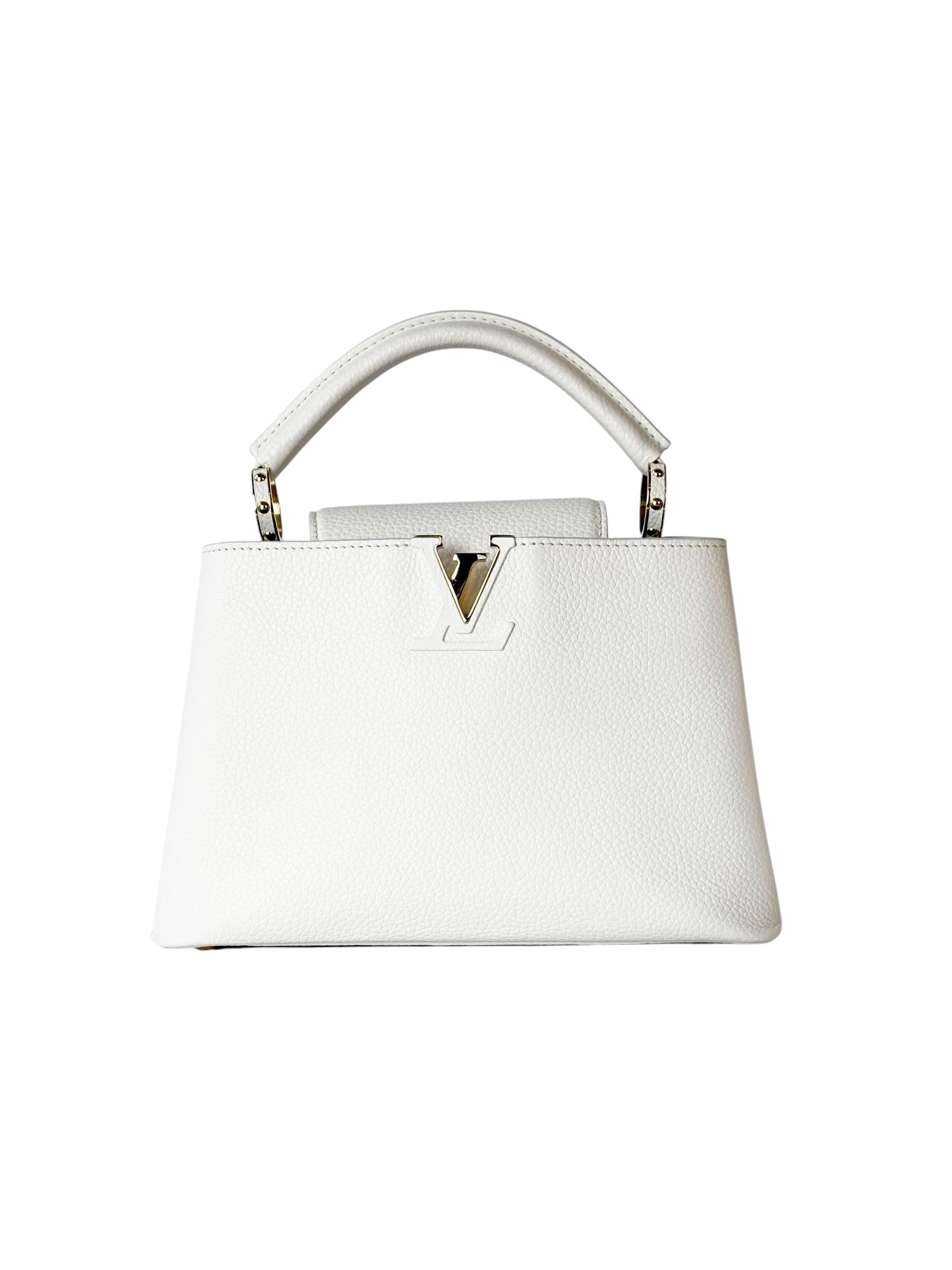 Louis Vuitton White Capucines MM 31cm Bag