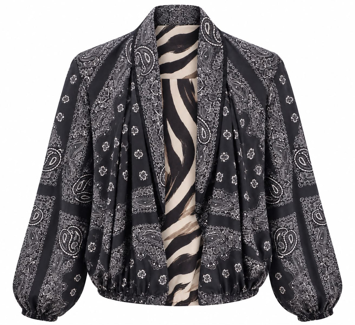 REVERSIBLE CLASSIC BOMBER SUEDE BANDANA SILK TIGER MCL13527