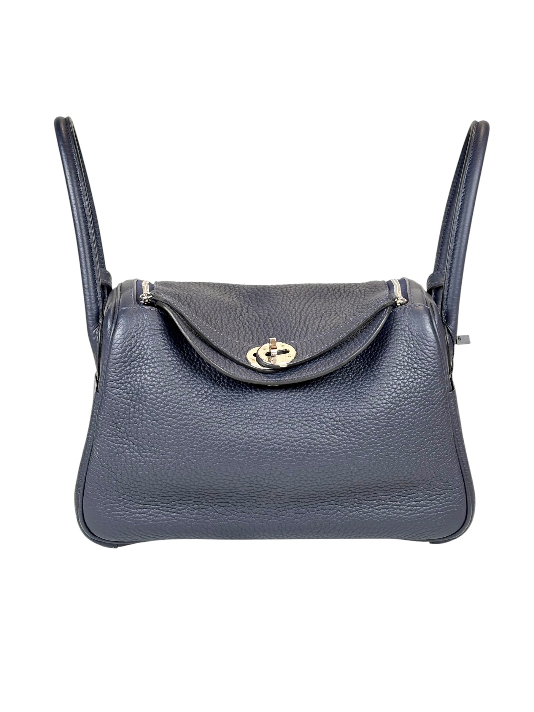 Hermes Lindy 26cm in Blue Nuit Bag - U Stamp