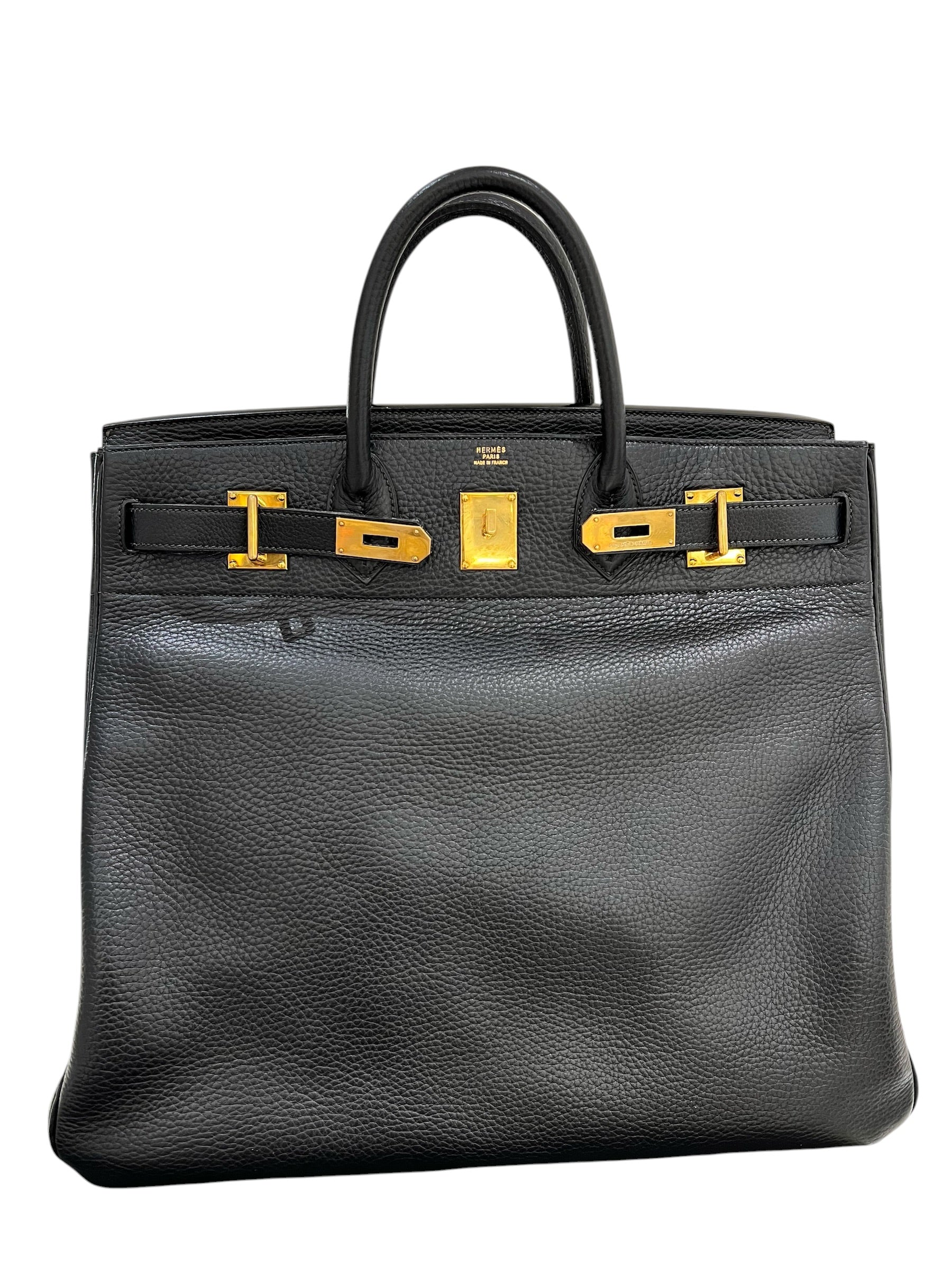 Hermes HAC 45 Black Ardennes GHW #W SYC1668