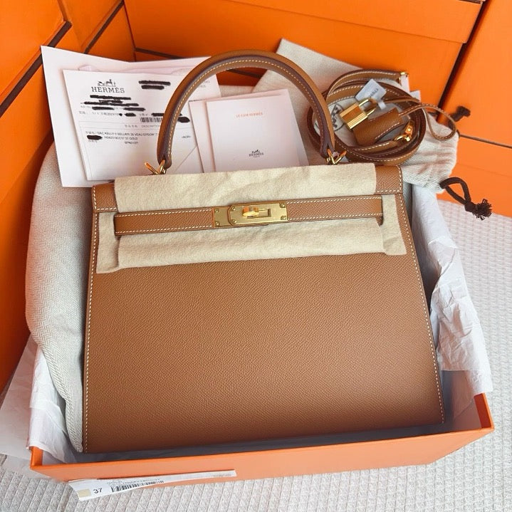 Hermes Kelly 28 Sellier Gold Epsom GHW #B - Kept Unused SYC2159