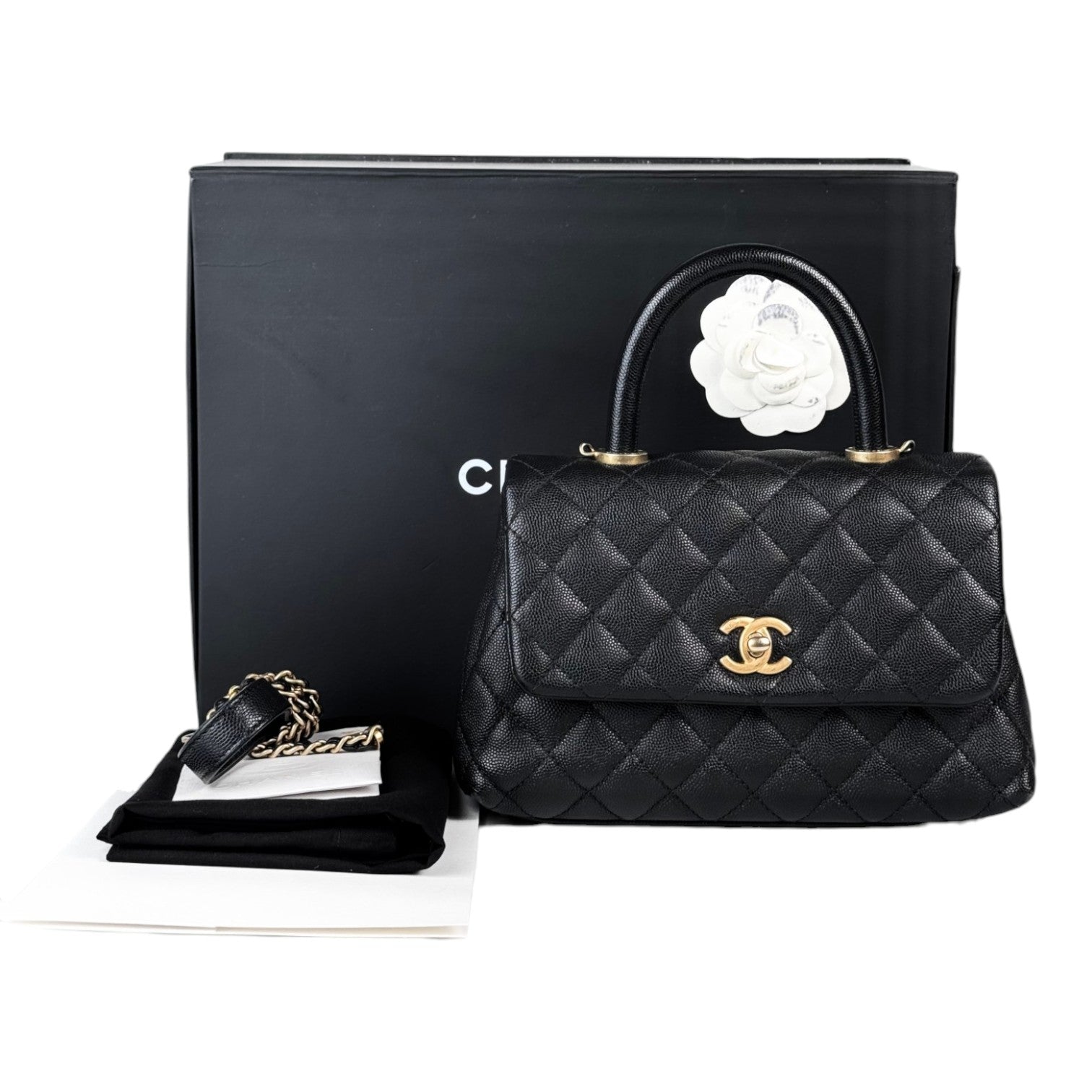 Chanel Coco Handle Small Black Caviar GHW Bag
