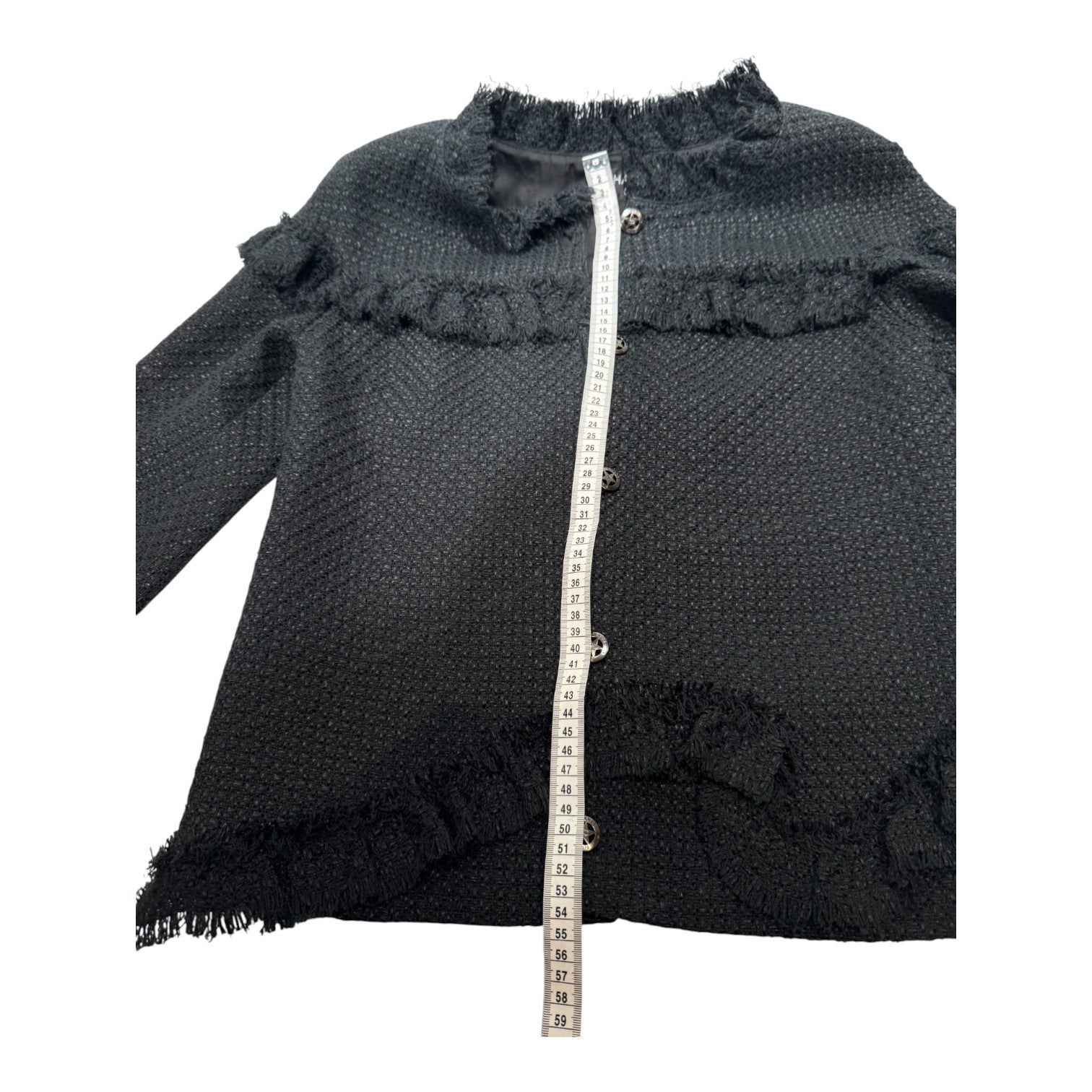 Chanel Black Cotton Ruffled Jacket