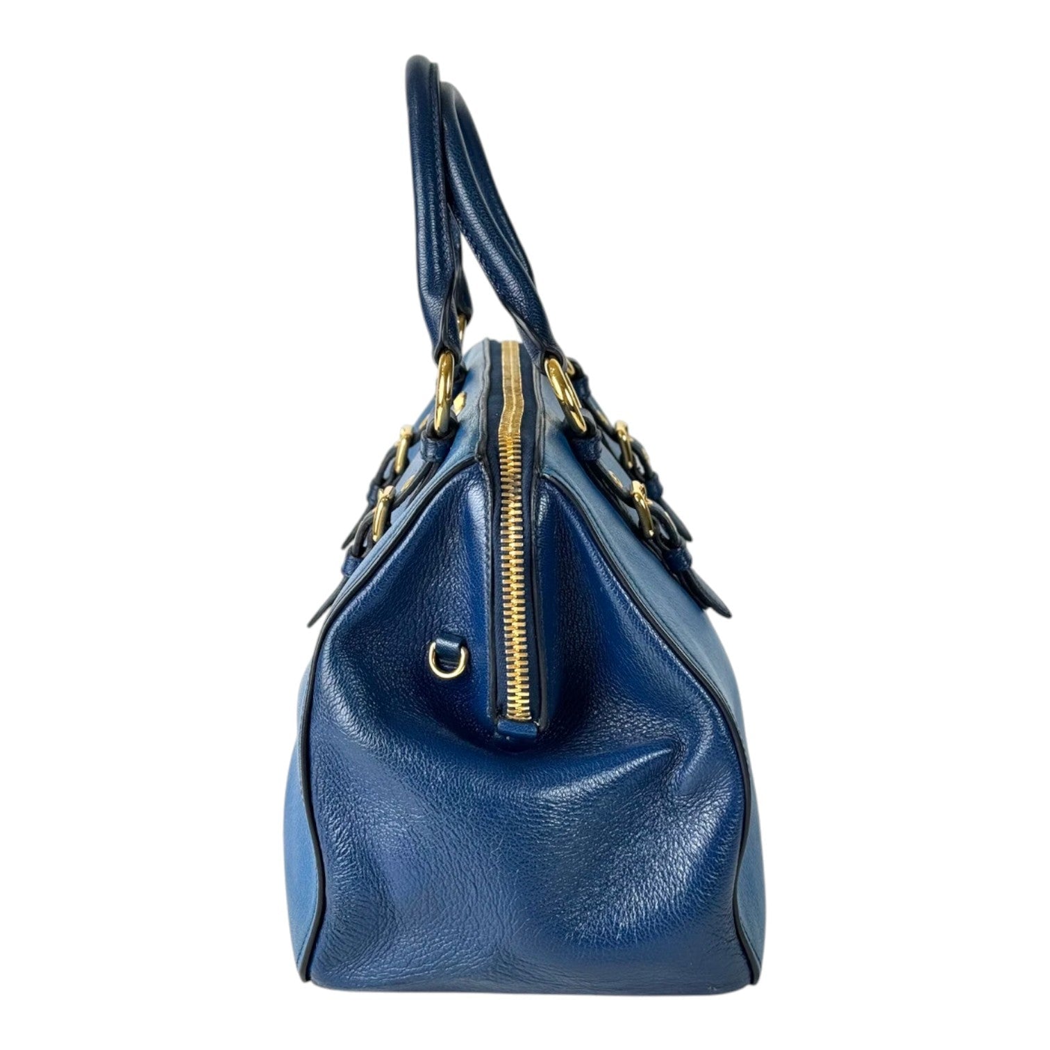 Miumiu Madras Blue Top Handle Bag