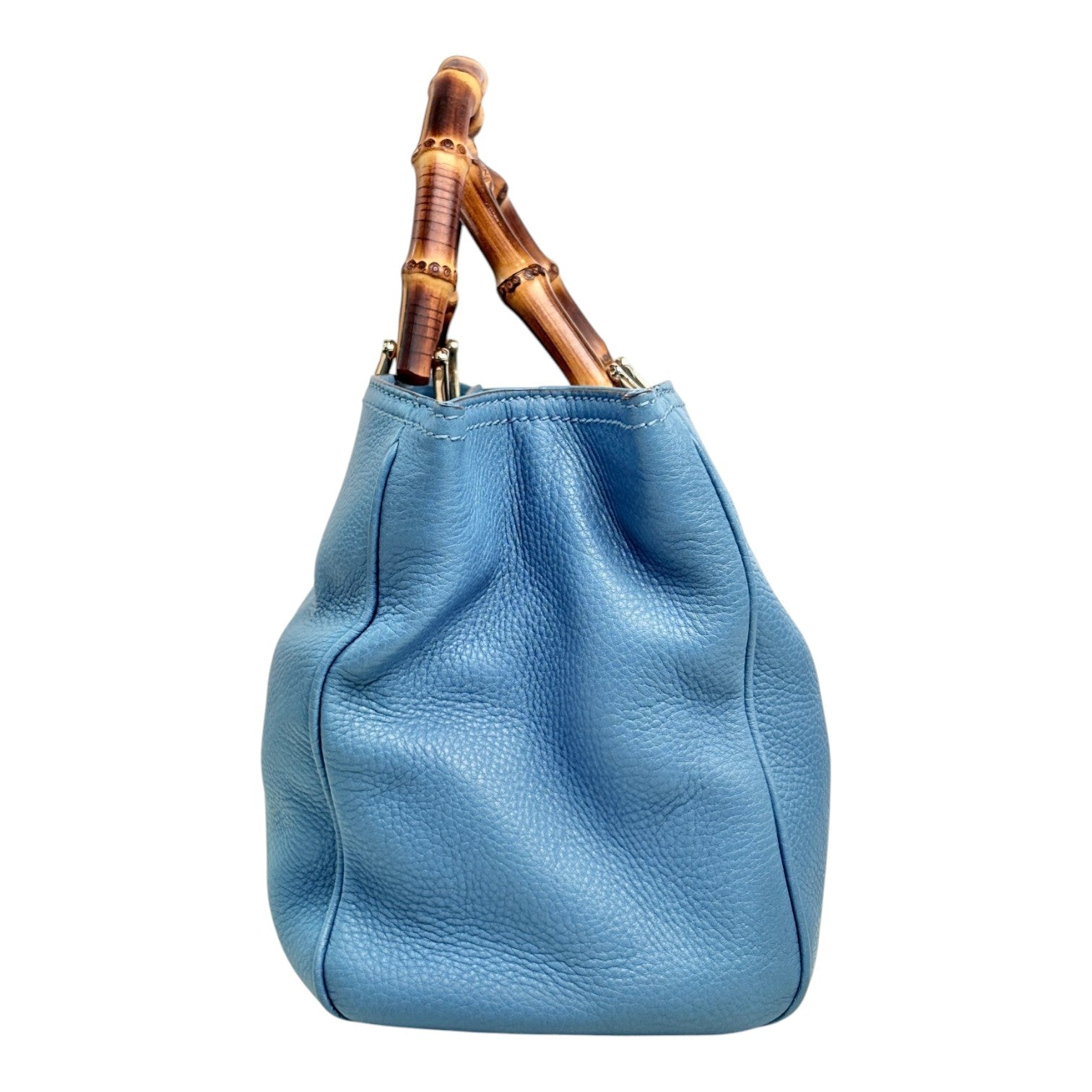 Gucci Bamboo Shopper Blue Tote Bag