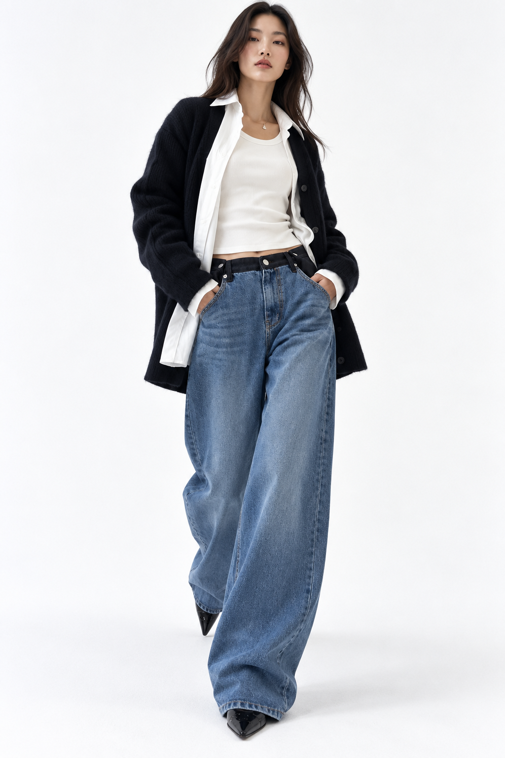 ADJUSTABLE TAB-WAIST WIDE-LEG TROUSERS (بنطلون) “IKSEON-DONG”