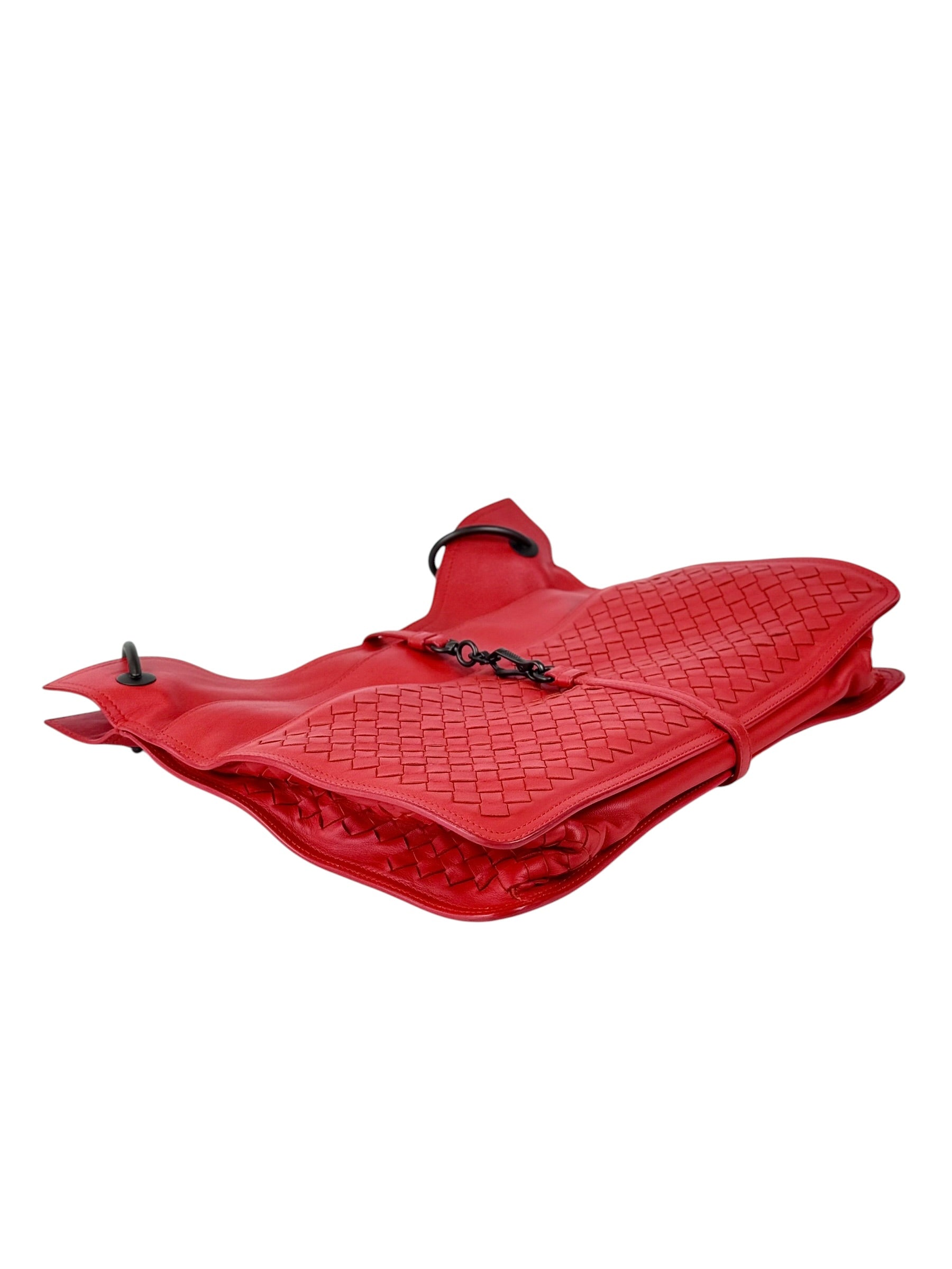 Bottega Veneta Vesuvio Interecciato Bag Red
