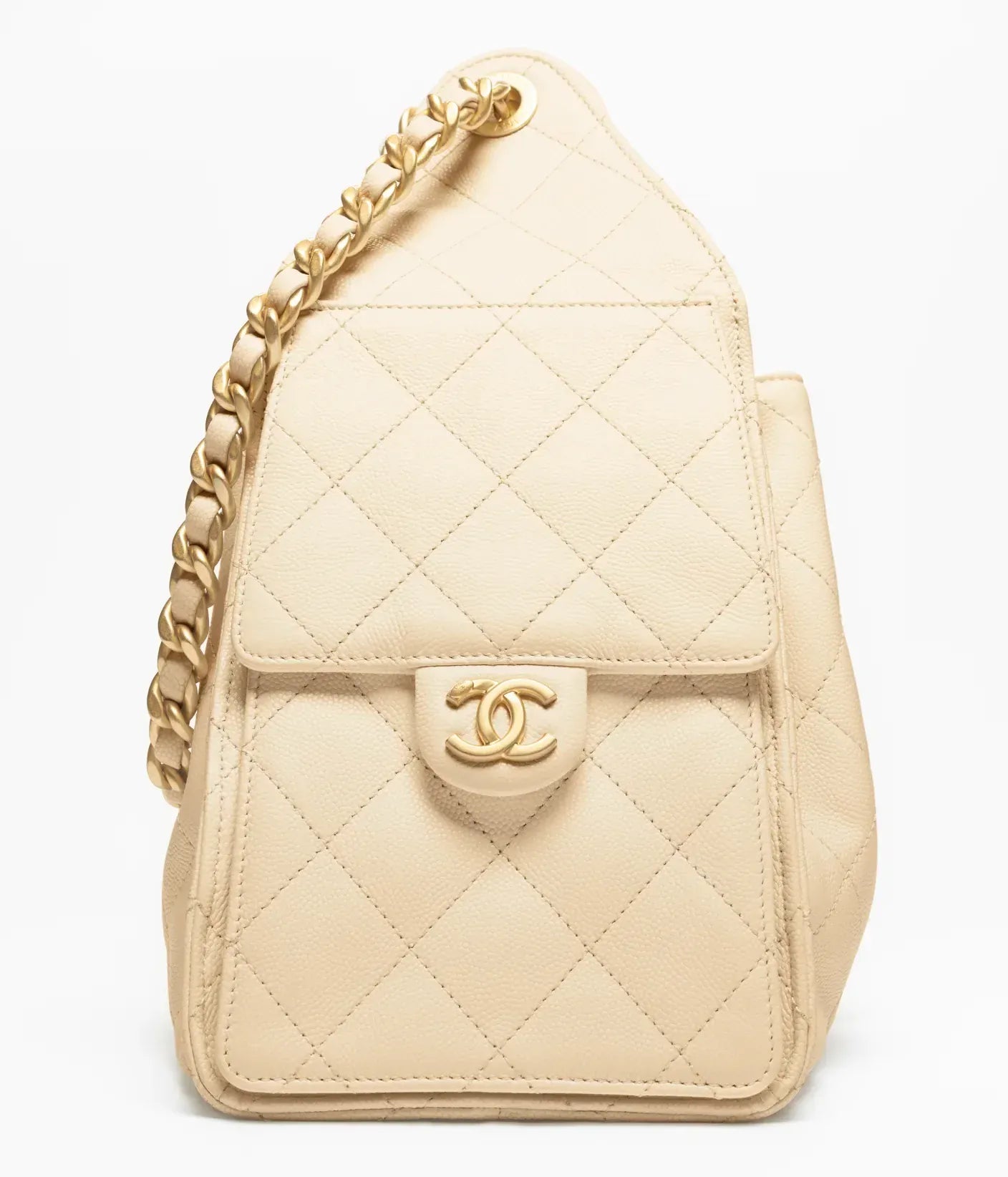 *LONDON LOCATED* CHANEL 25 MINI HANDBAG BEIGE Grained Calfskin with Gold-Tone Metal