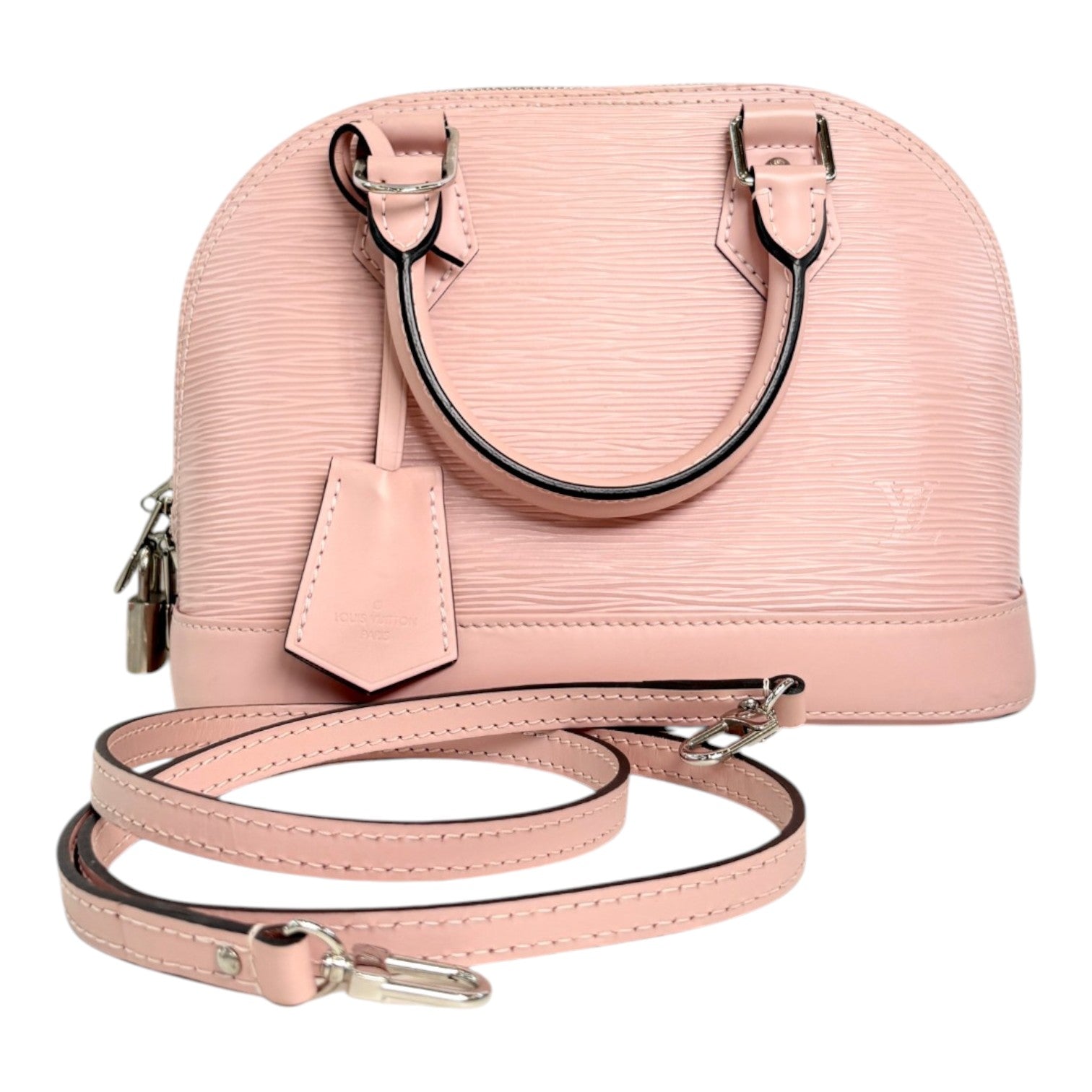 Louis Vuitton Pink Alma BB in Epi Leather Bag with Strap