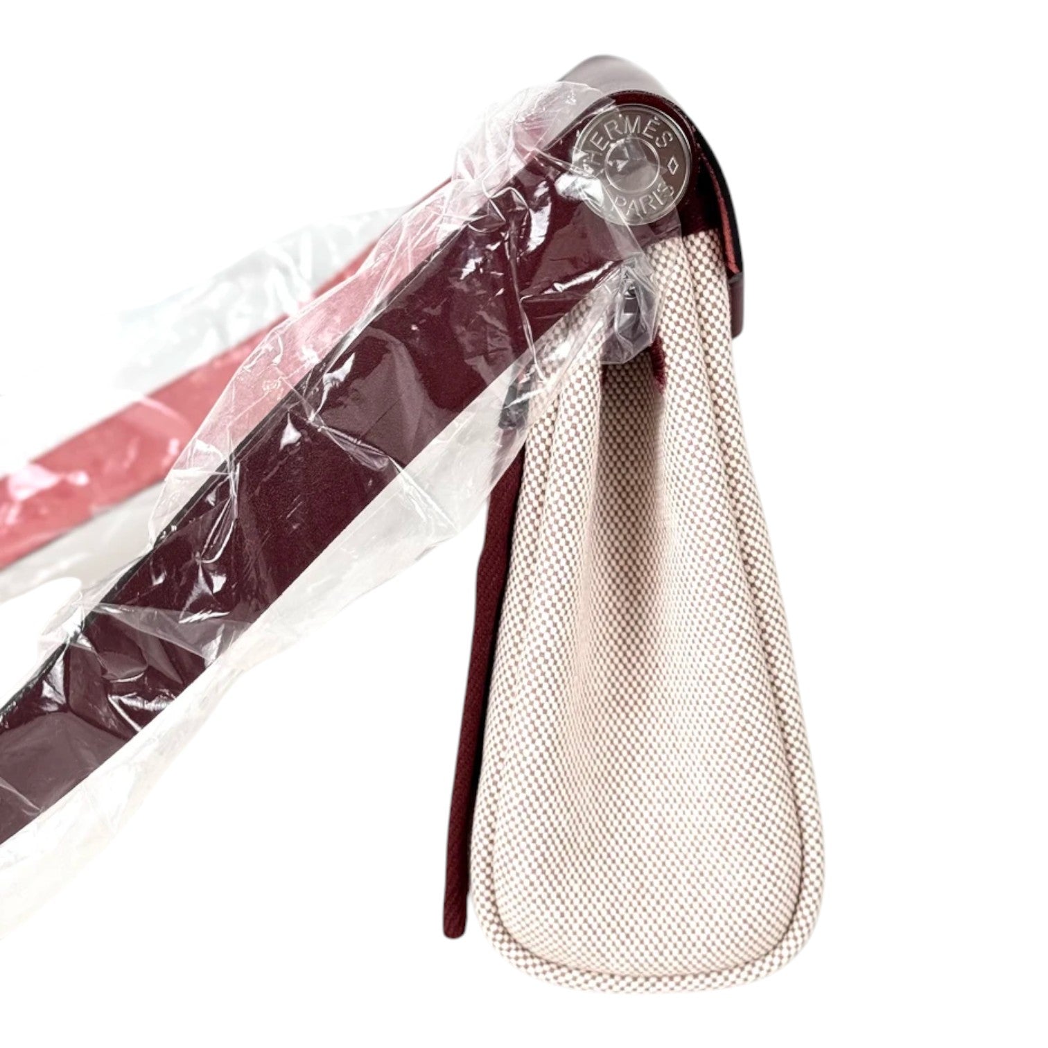 Hermes Herbag Mini Rouge & Beige Toile - Full Set - G Stamp