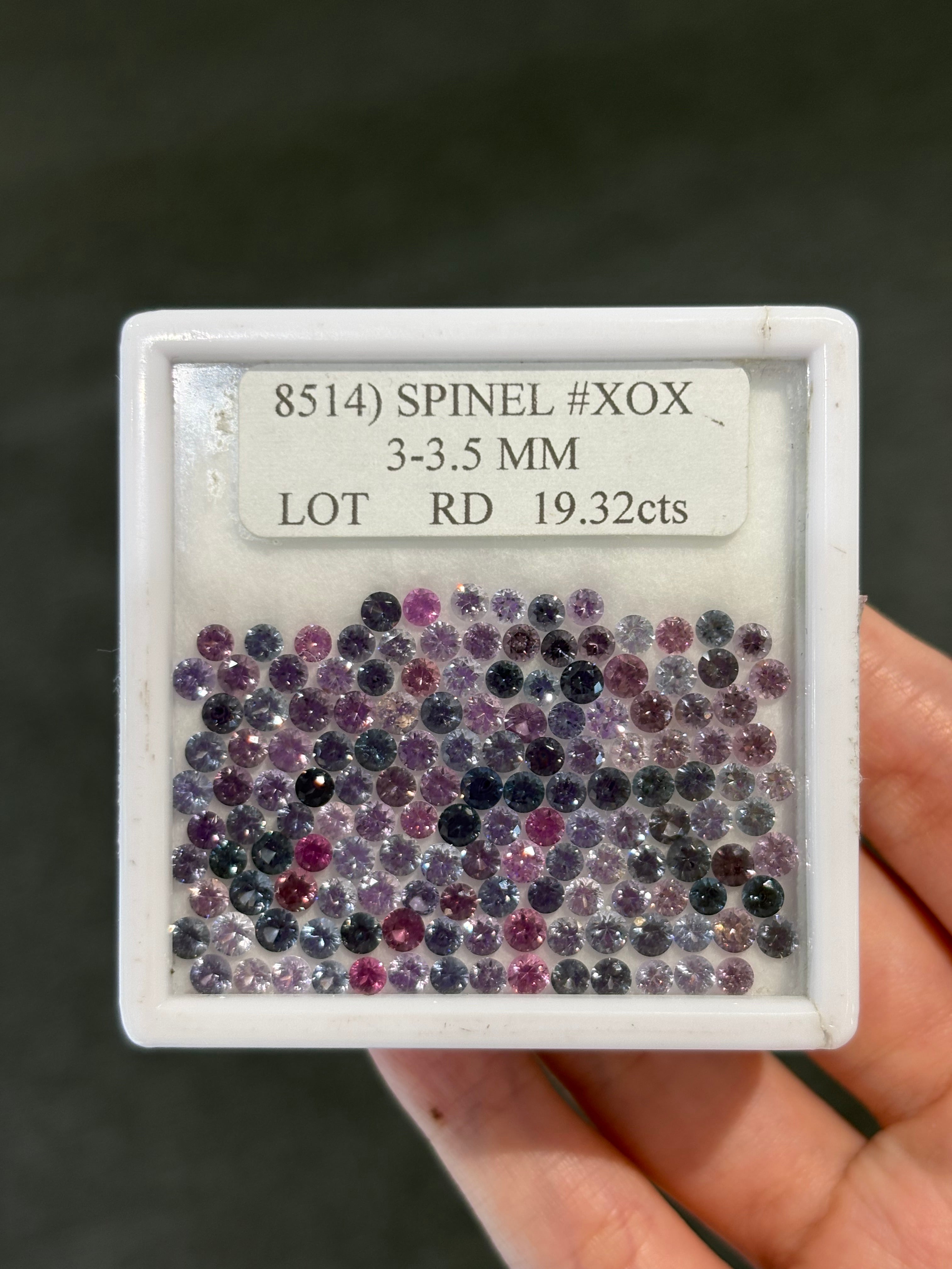 19.32ct Blue-Purple-Pink Spinels Set 3-3.5mm DXBCS4977