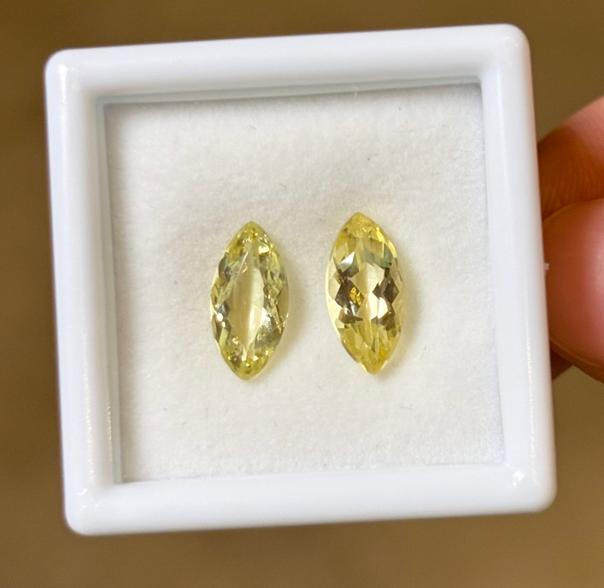 1.85ct Golden Beryl Marquise PAIR THAIC0987