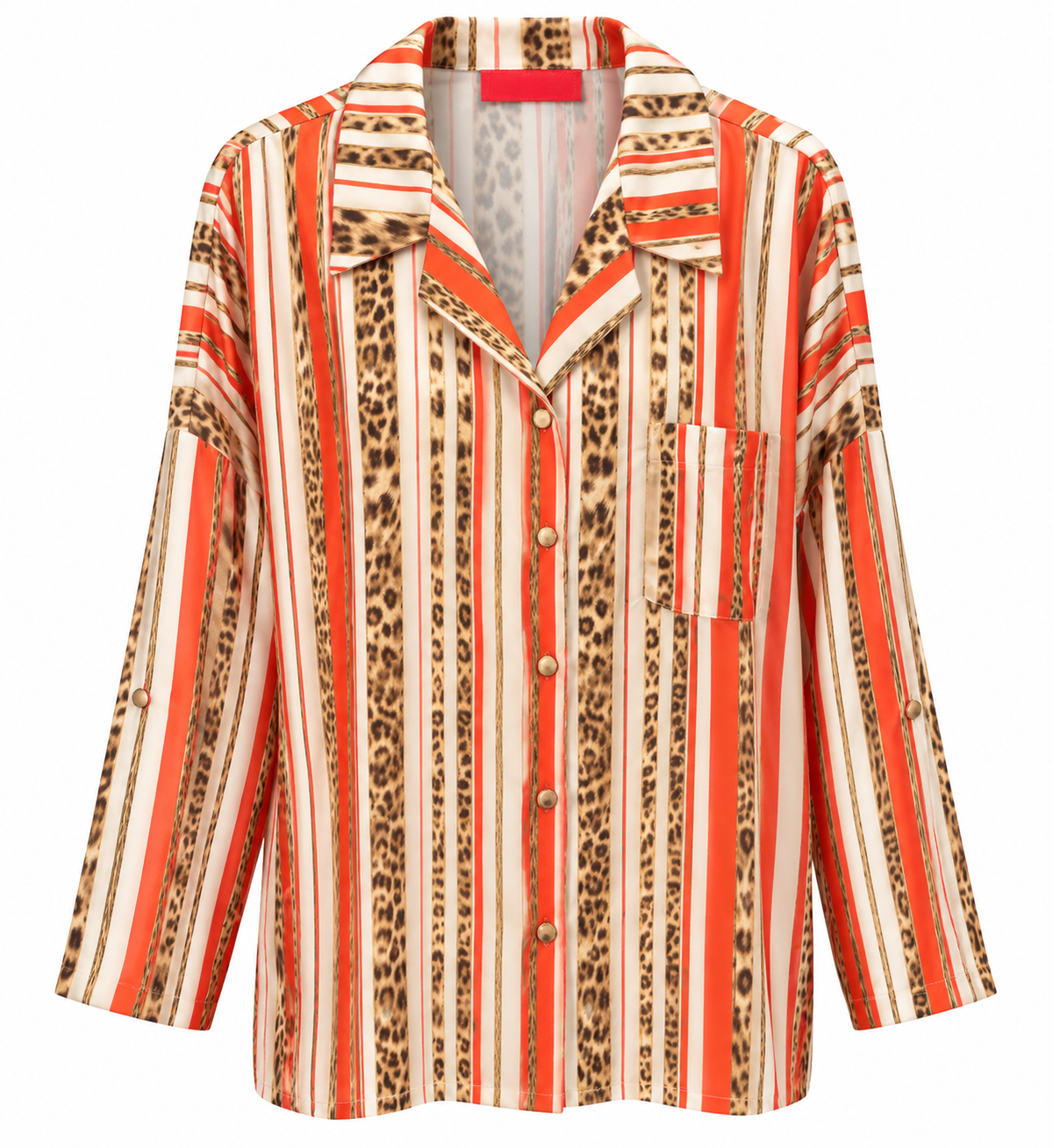 SHIRT MOINE ROLL UP SLEEVES PINSTRIPES LEO RED MCL13280