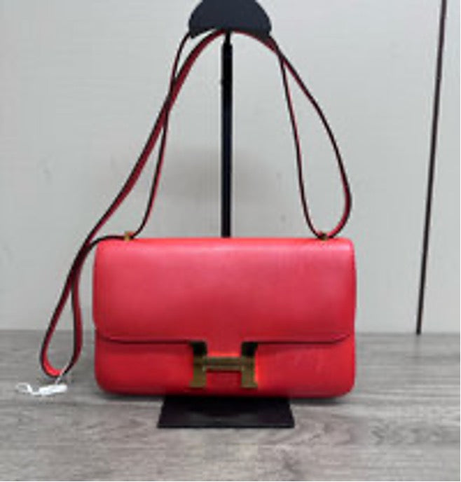 HERMES/Hermes Tomato Red Gold Buckle Horizontal Constellation Shoulder/Crossbody Bag 3052605091485