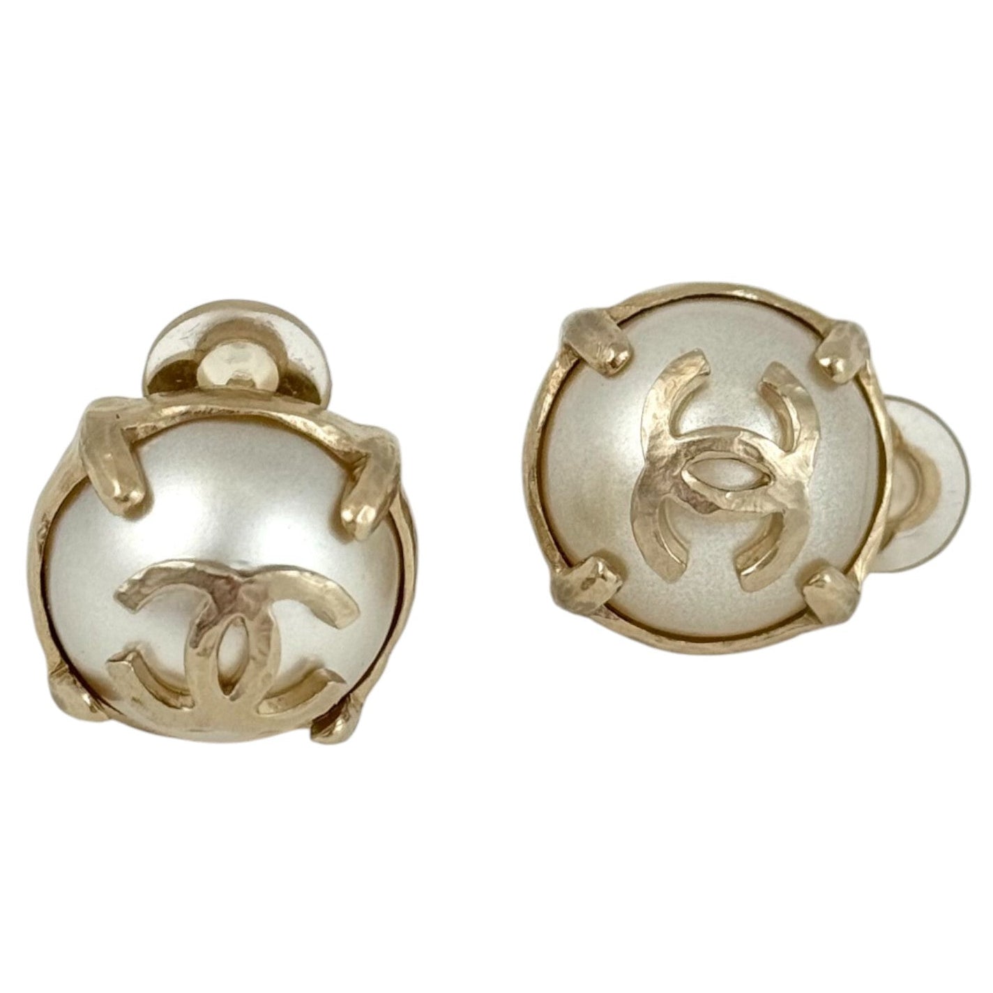 Chanel CC Pearl Clip-On Earrings 13S
