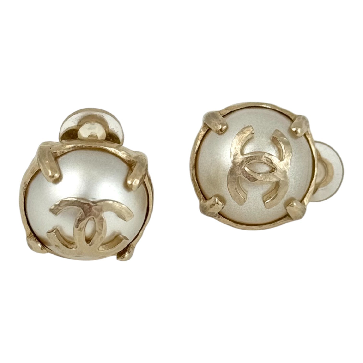 Chanel CC Pearl Clip-On Earrings 13S