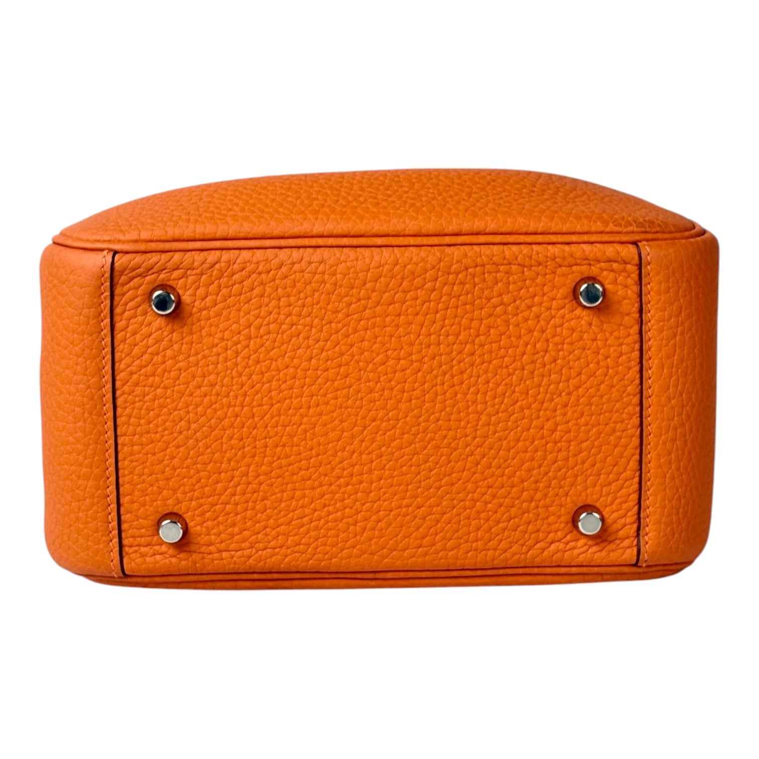 Hermes Orange Lindy Mini Bag in Clemence Leather