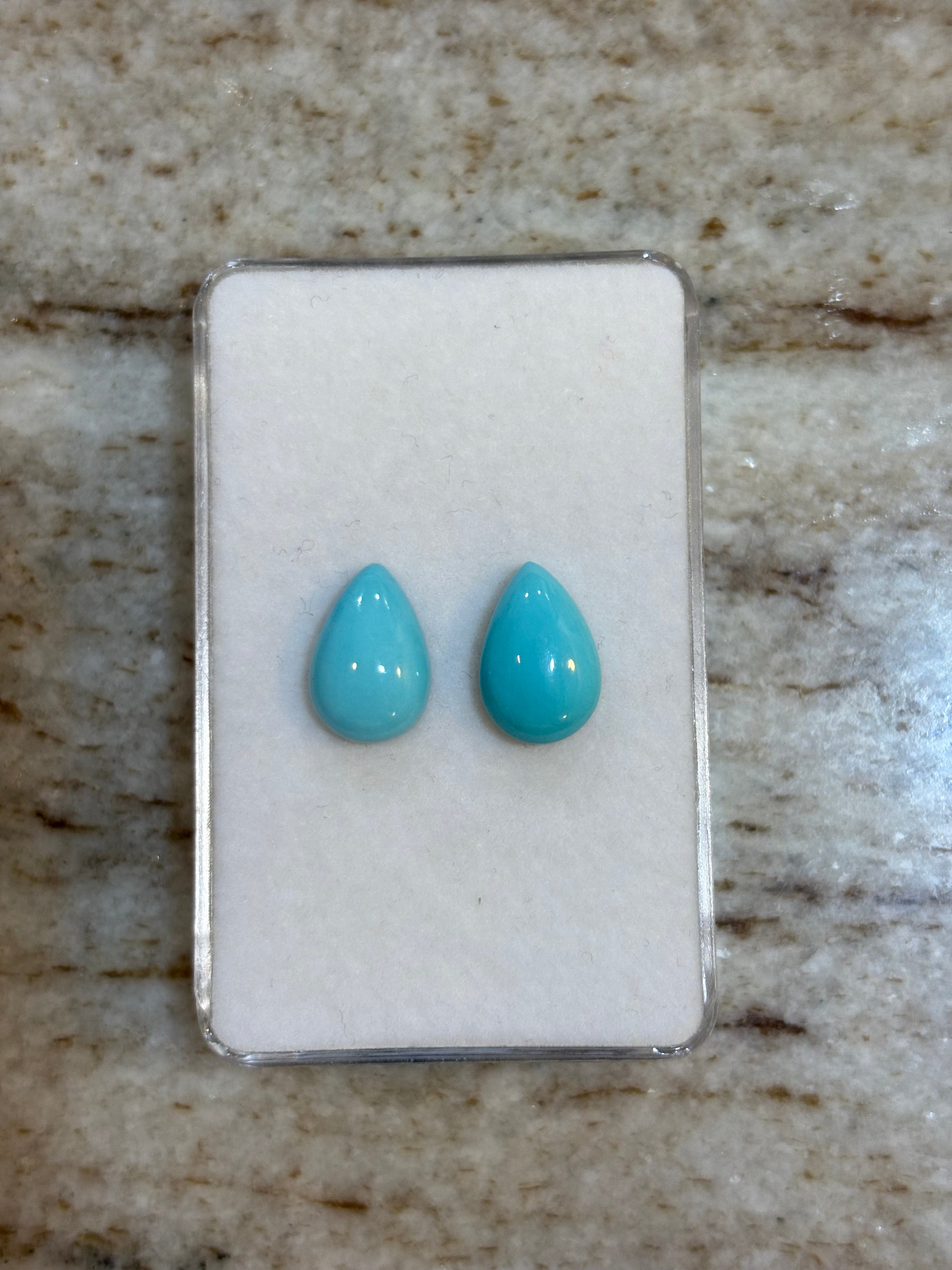 6.40ct Arizona Turquoise Pear PAIR DXBCS5758