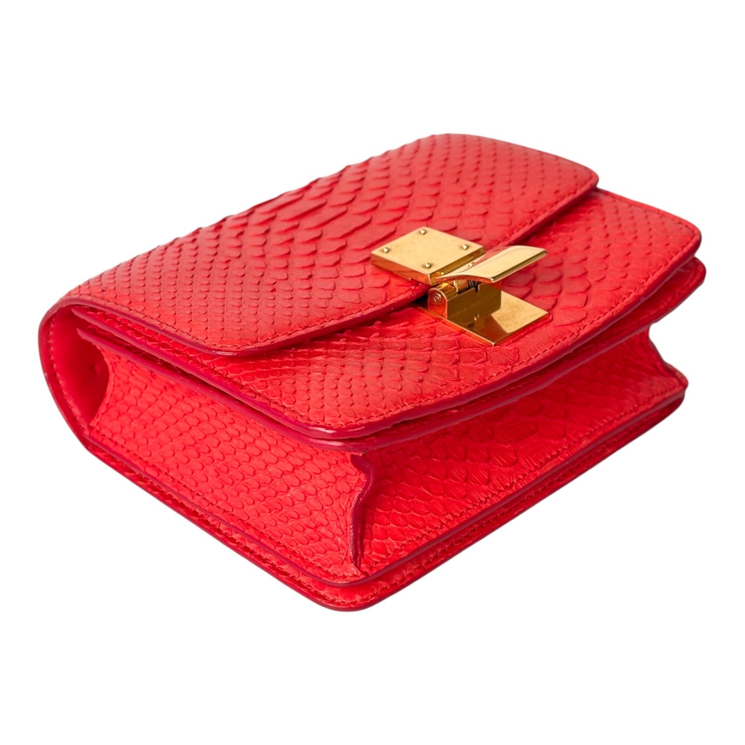 Celine Classic Mini Red Python Bag