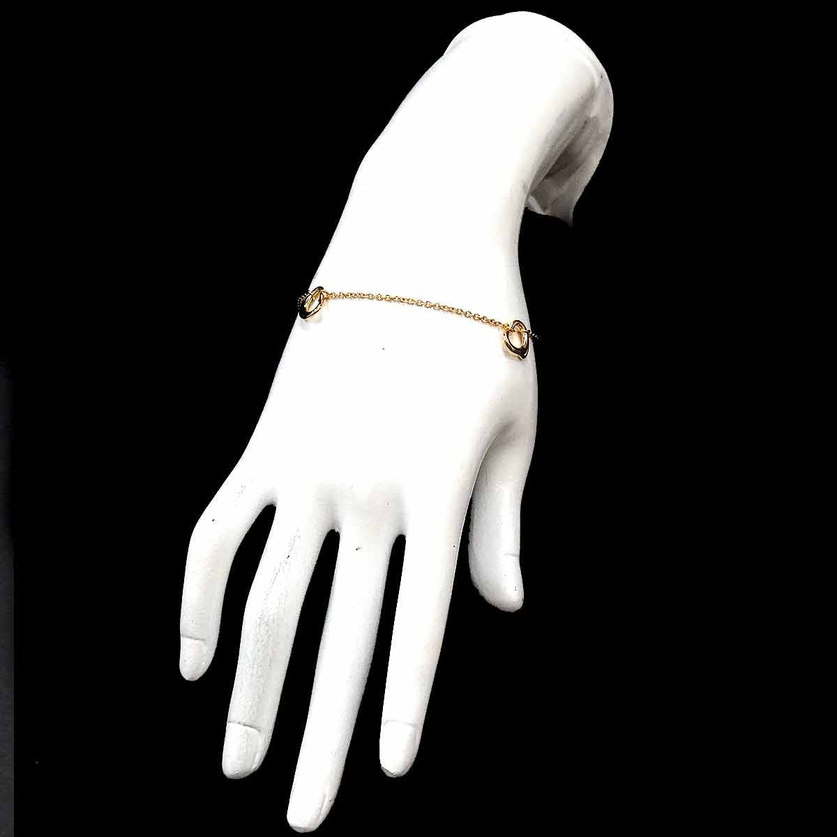 TIFFANY Co. Open Heart 3P Bracelet 18K Yellow Gold 750 902987735