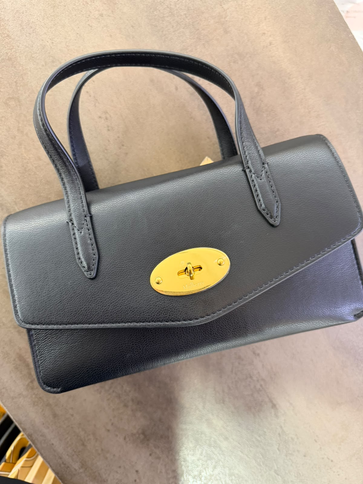 Mulberry  Black Small Darley Top Handle Bag in GHW HB7141 SYC2025