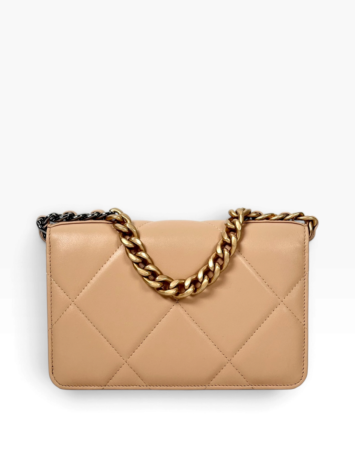 Chanel 19 Beige Wallet On Chain Bag in Lambskin - Full Set